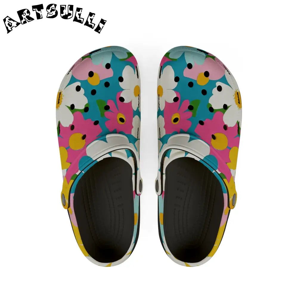 Plush Floral EVA Foam Clogs, Artsulli - Art is Long, Life is Short, Shoes, Size, US 6 (Women's), Color, Black, , , 54395751075768