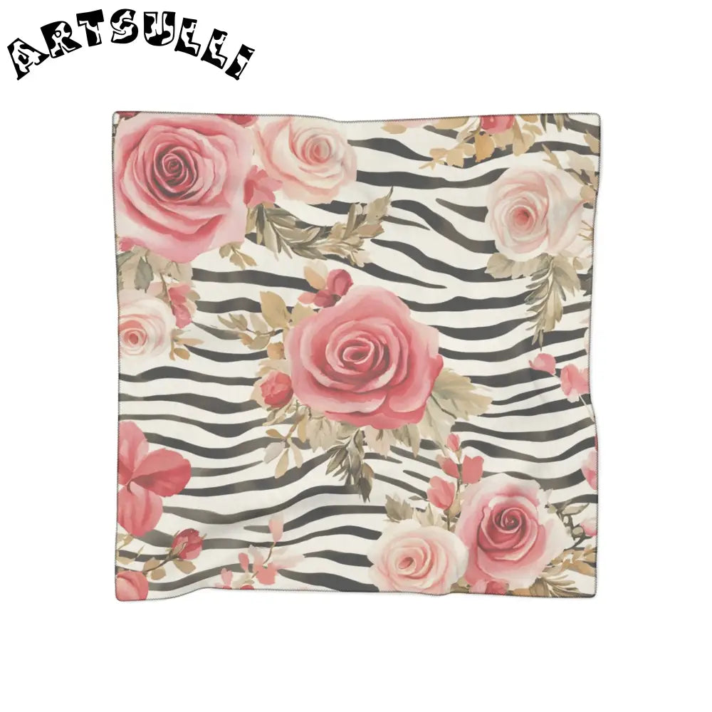 JAKKOUTTHEBXX Pink Floral and Zebra Print Sheer Scarf 2025