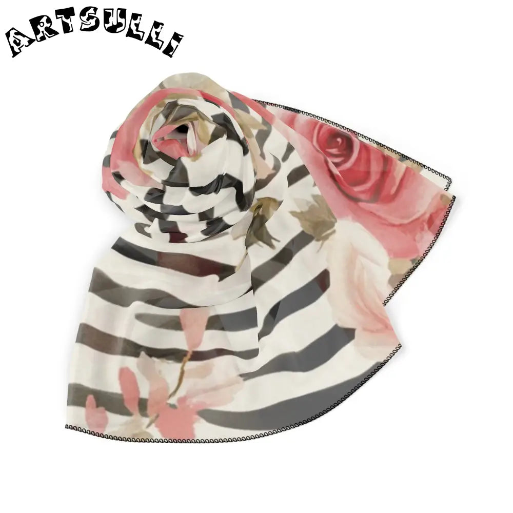 JAKKOUTTHEBXX Pink Floral and Zebra Print Sheer Scarf 2025