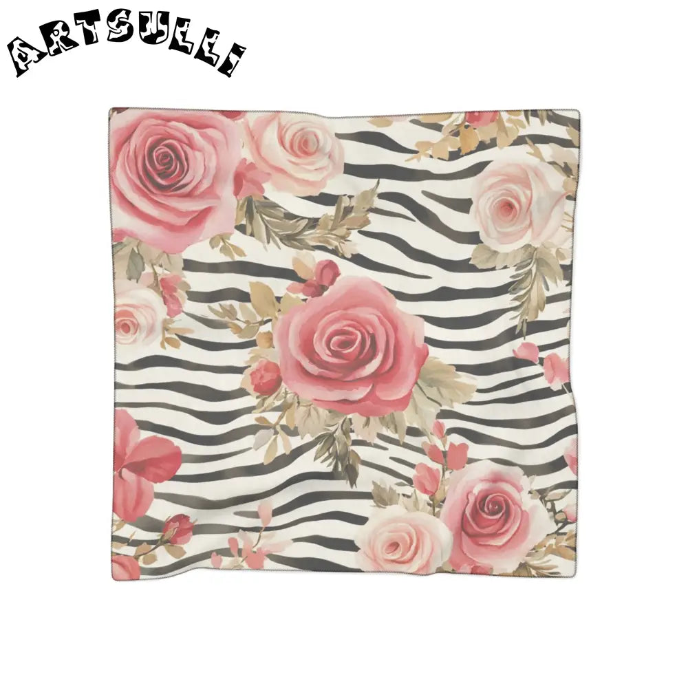 JAKKOUTTHEBXX Pink Floral and Zebra Print Sheer Scarf 2025