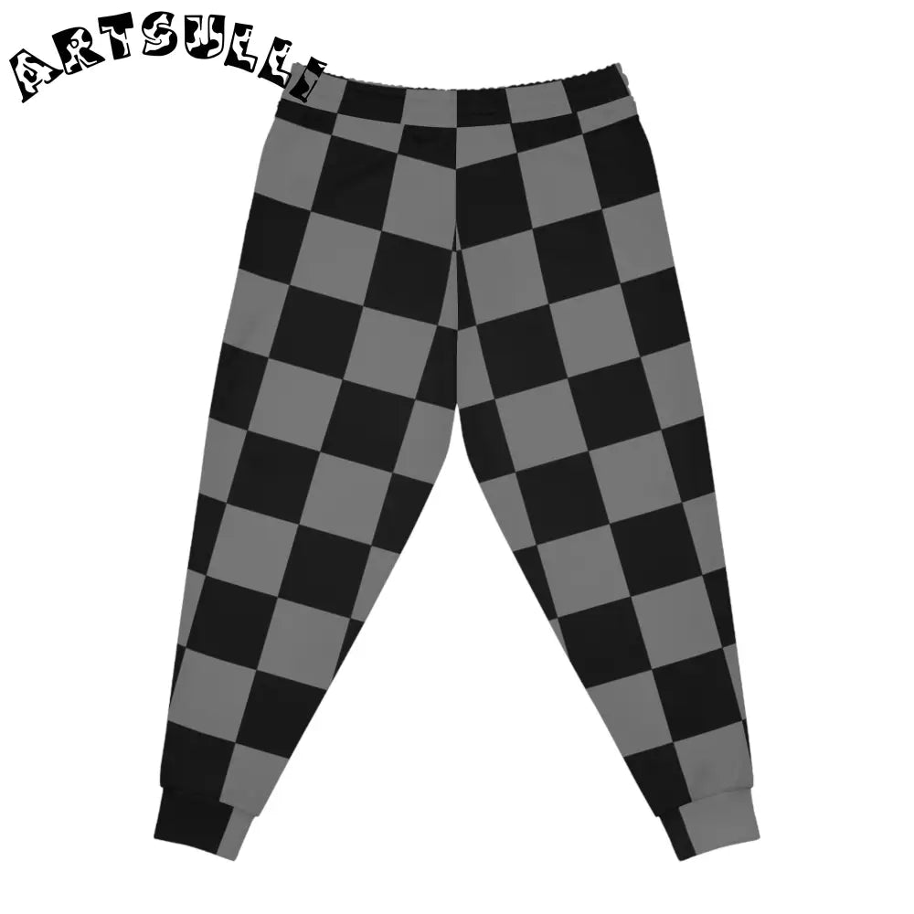 Prime Art Printed Checkered Joggers, Artsulli - Art is Long, Life is Short, All Over Prints, , , , , , , 