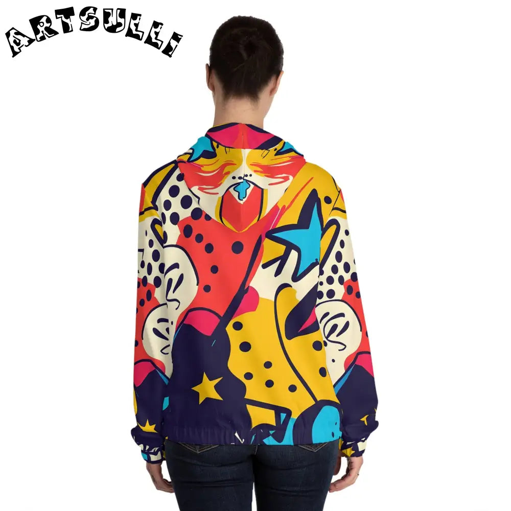 Print x Paint Womens Zip Hoodie, Artsulli - Art is Long, Life is Short, All Over Prints, , , , , , , 