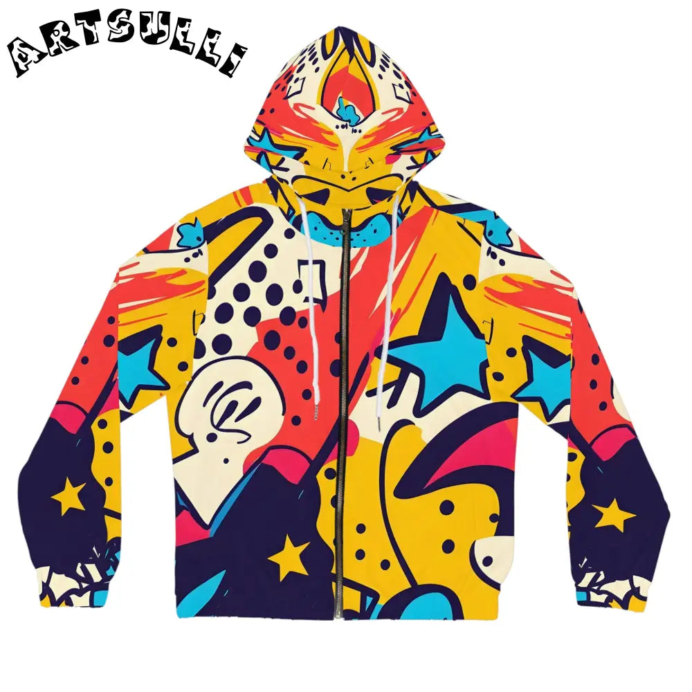 Print x Paint Womens Zip Hoodie, Artsulli - Art is Long, Life is Short, All Over Prints, Size, XS, Color, White, , , 33615148785106146612