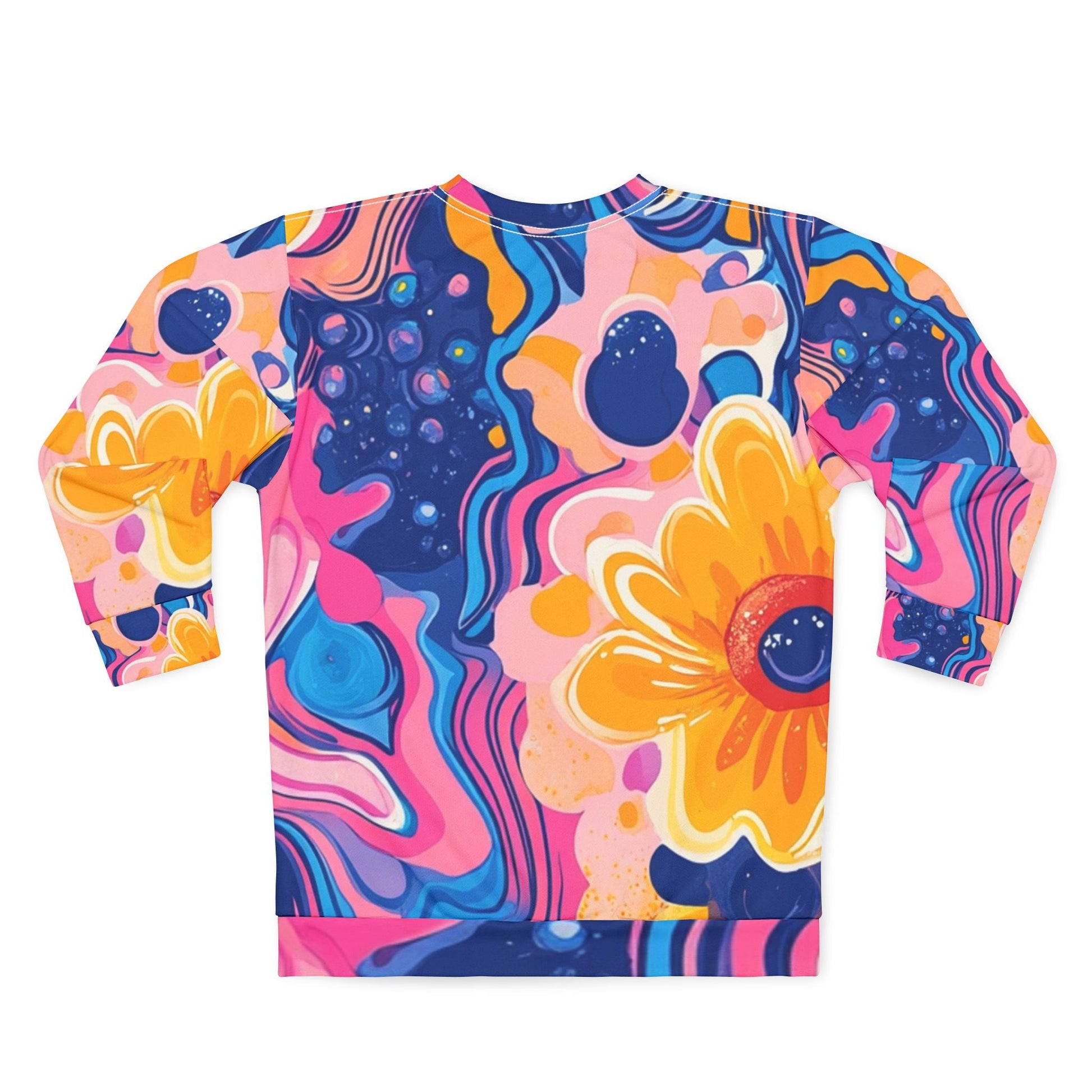 Psychedelic Floral Abstract Sweatshirt, Artsulli - Art is Long, Life is Short, All Over Prints, , , , , , , 