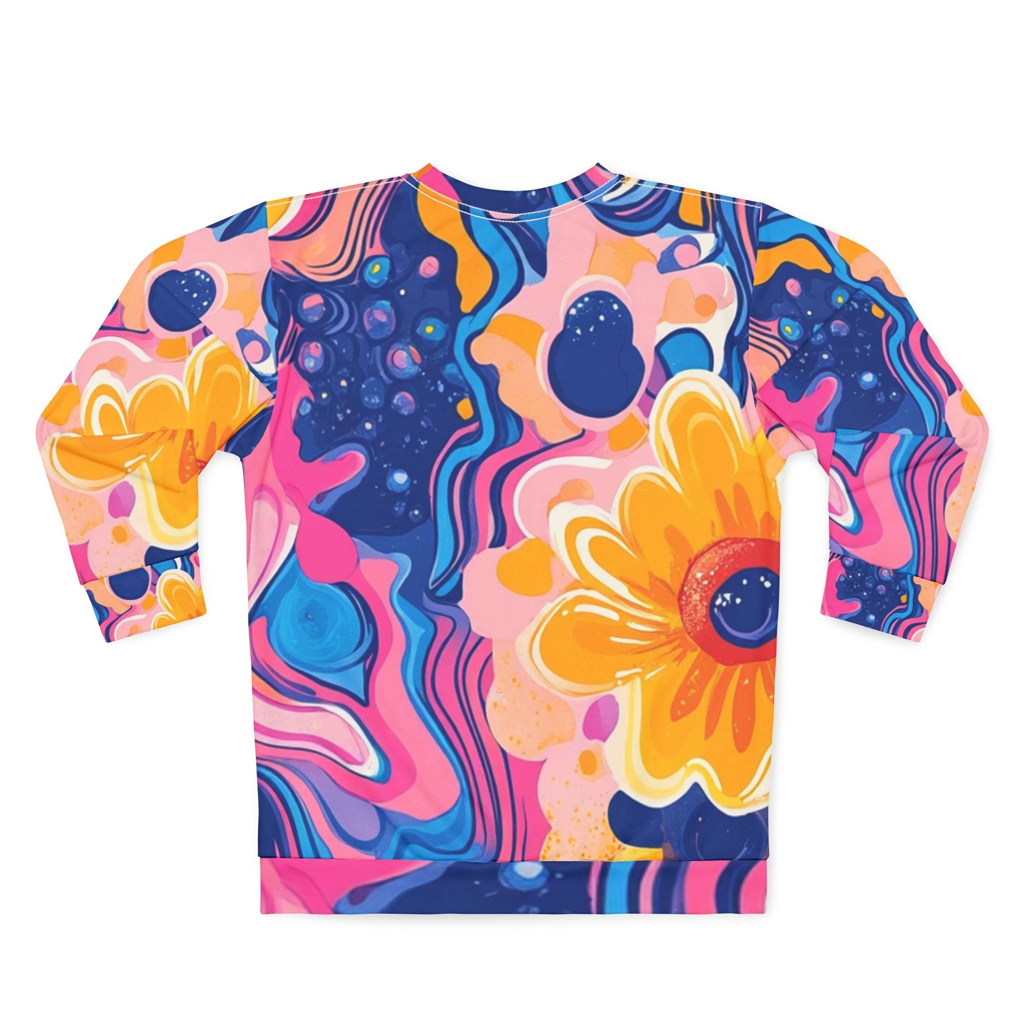 Psychedelic Floral Abstract Sweatshirt, Artsulli - Art is Long, Life is Short, All Over Prints, , , , , , , 