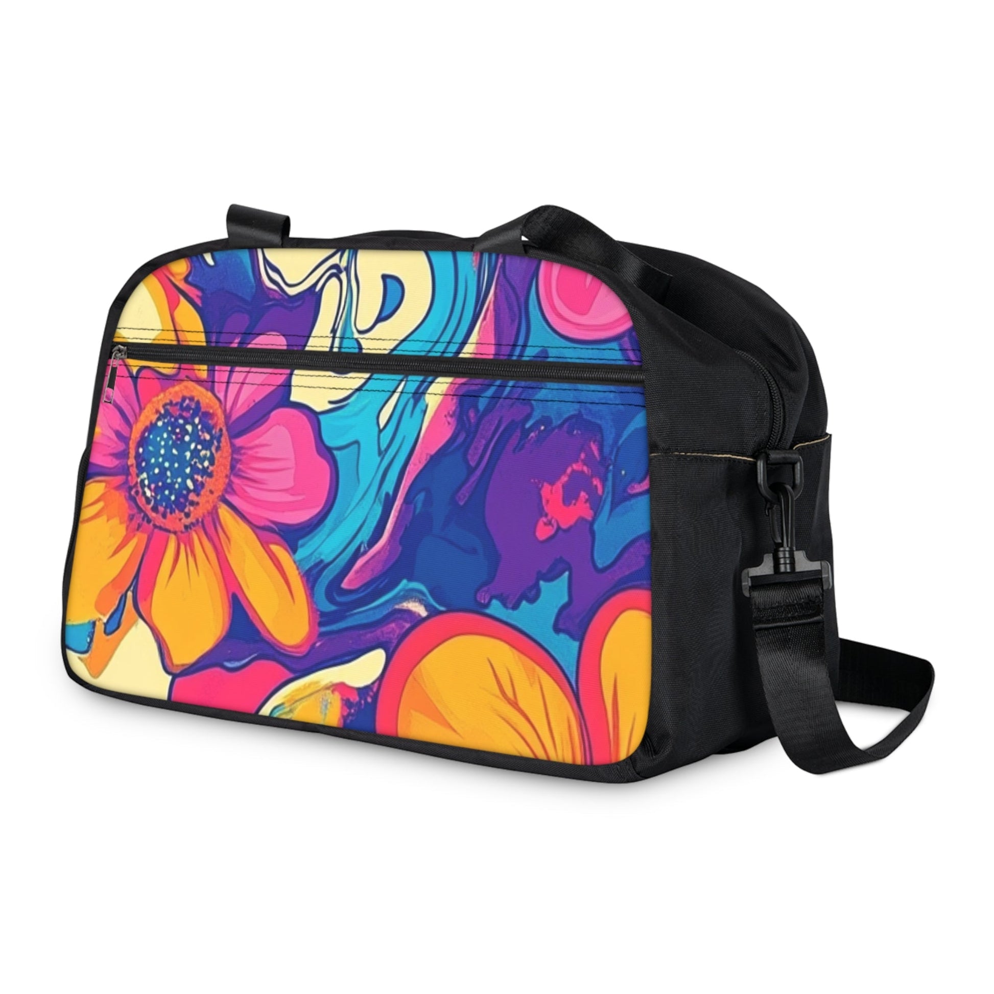 Psychedelic Floral Fitness Handbag, Artsulli - Art is Long, Life is Short, Bags, , , , , , , 