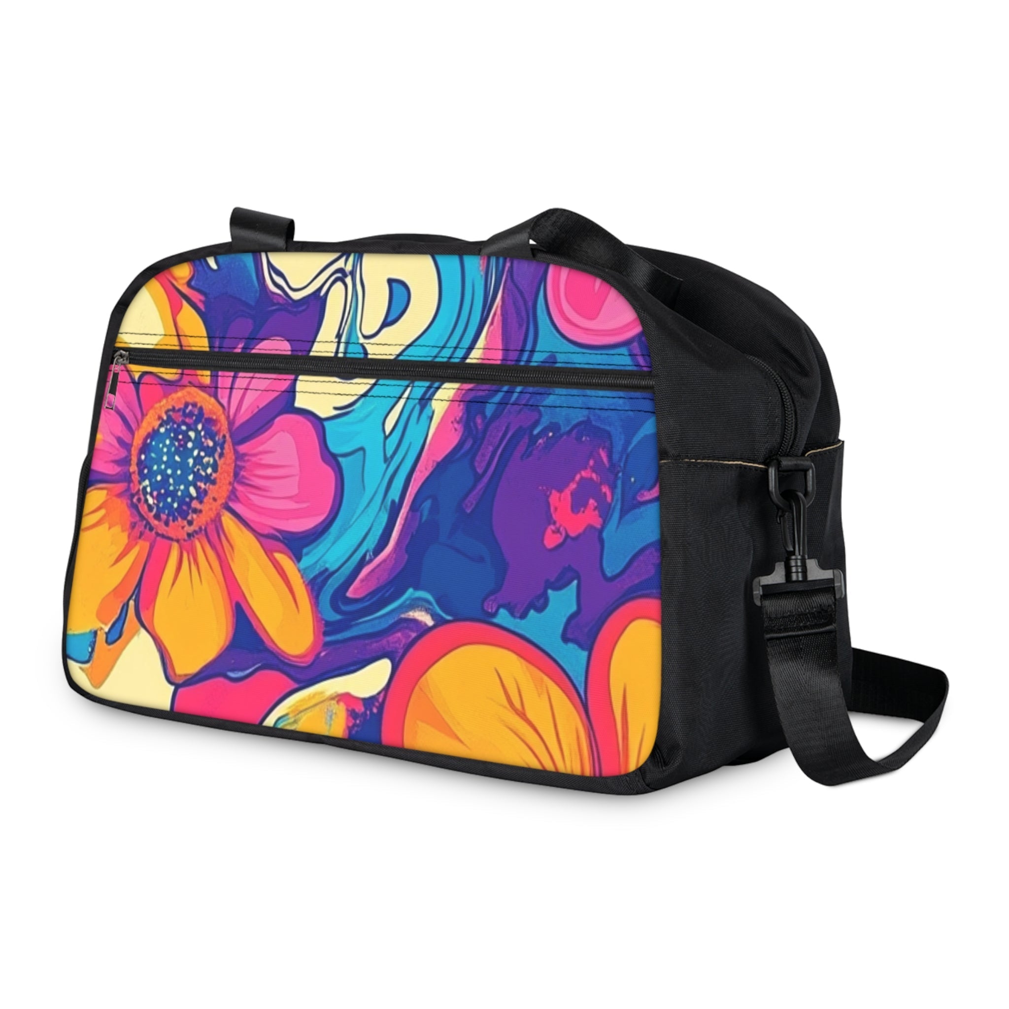 Psychedelic Floral Fitness Handbag, Artsulli - Art is Long, Life is Short, Bags, , , , , , , 