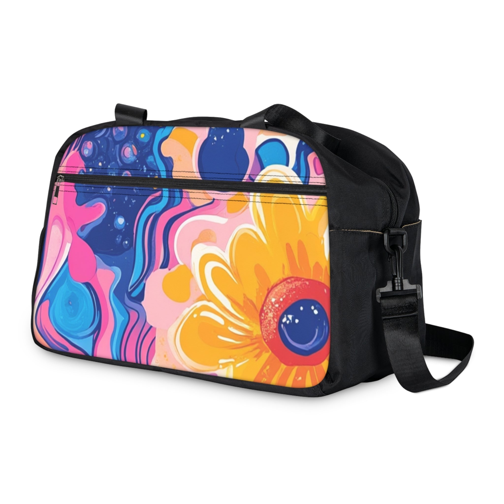 Psychedelic Floral Fitness Handbag, Artsulli - Art is Long, Life is Short, Bags, , , , , , , 