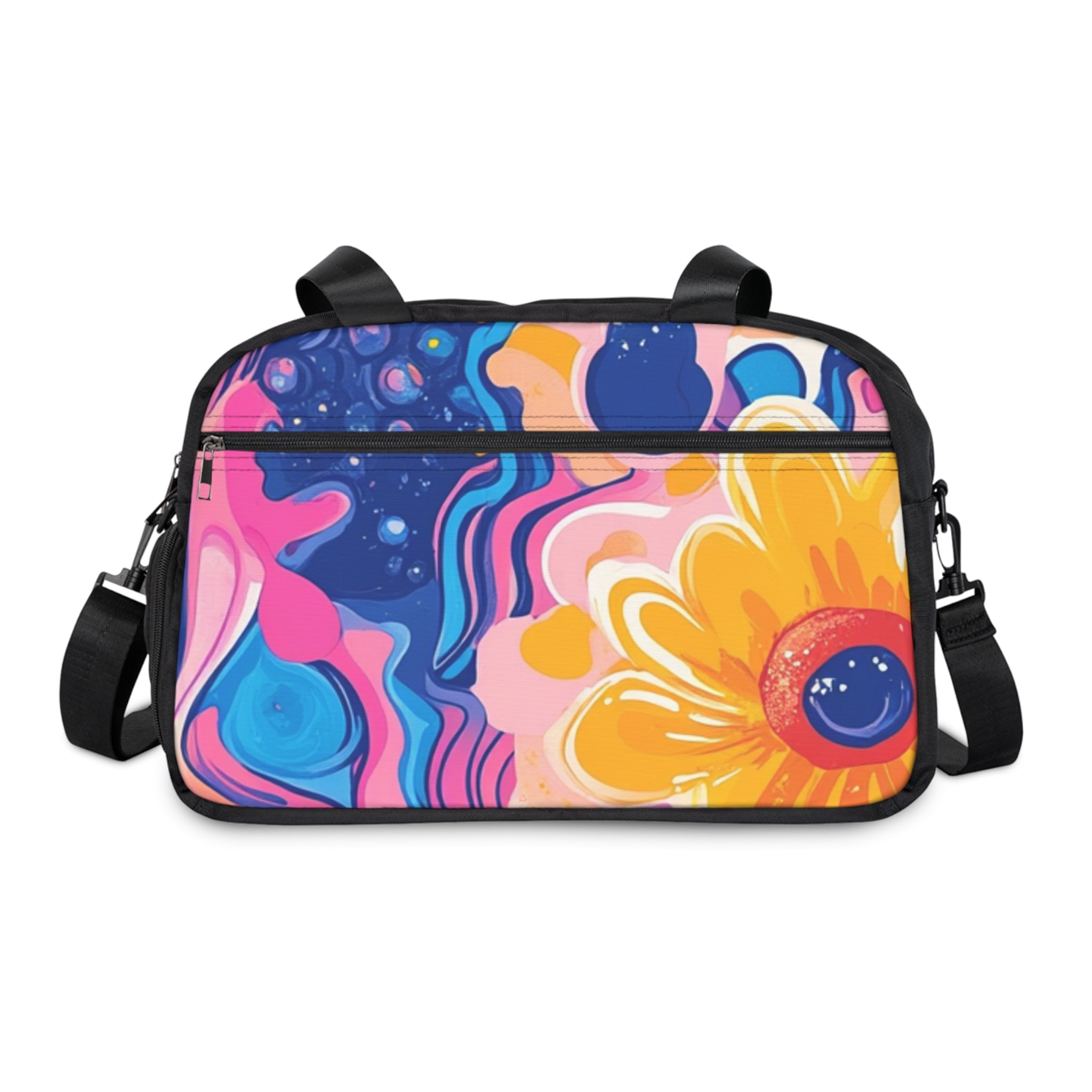 Psychedelic Floral Fitness Handbag, Artsulli - Art is Long, Life is Short, Bags, , , , , , , 