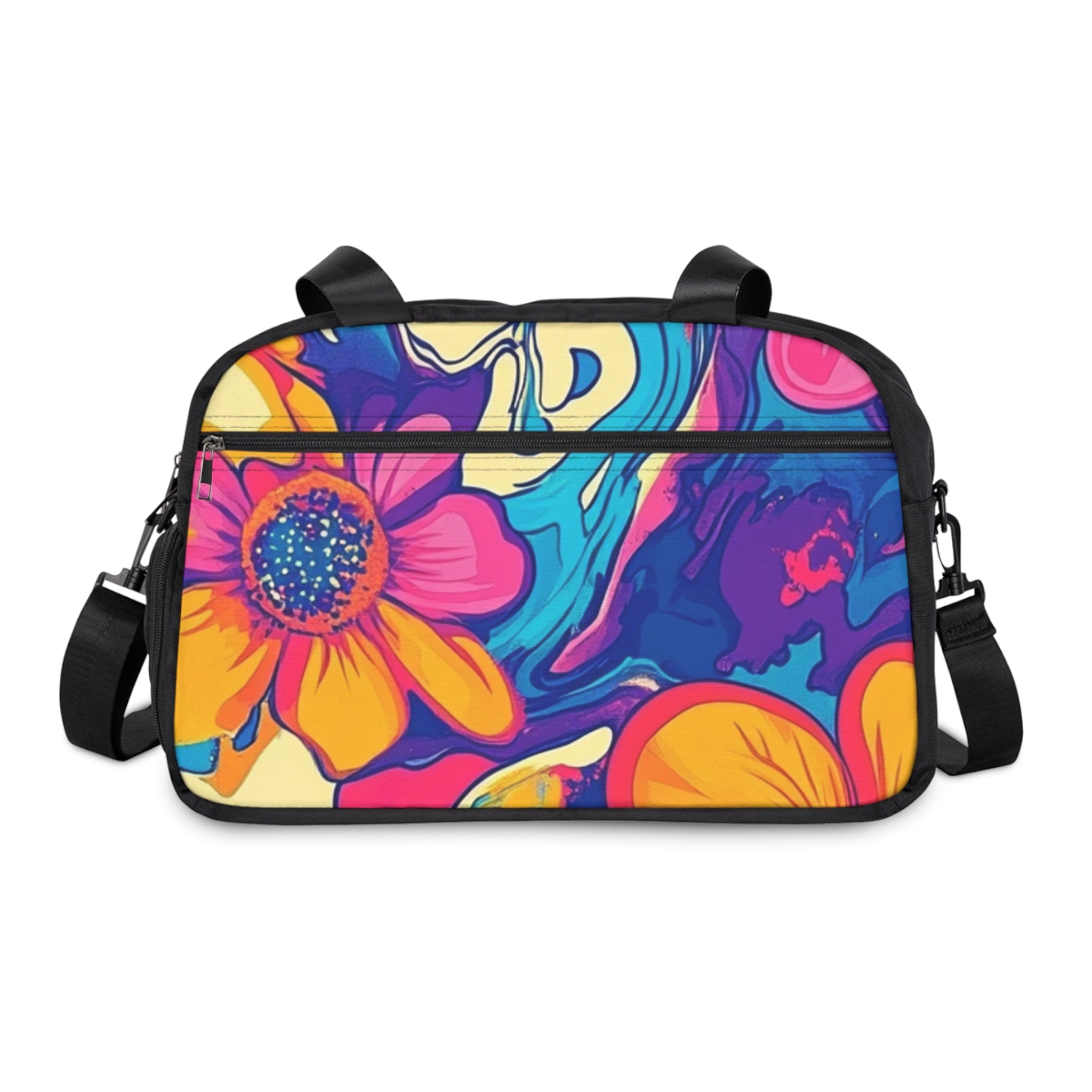 Psychedelic Floral Fitness Handbag, Artsulli - Art is Long, Life is Short, Bags, , , , , , , 