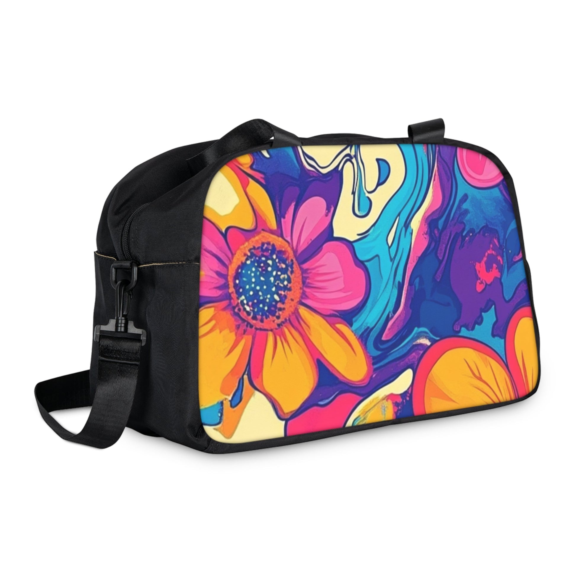 Psychedelic Floral Fitness Handbag, Artsulli - Art is Long, Life is Short, Bags, , , , , , , 