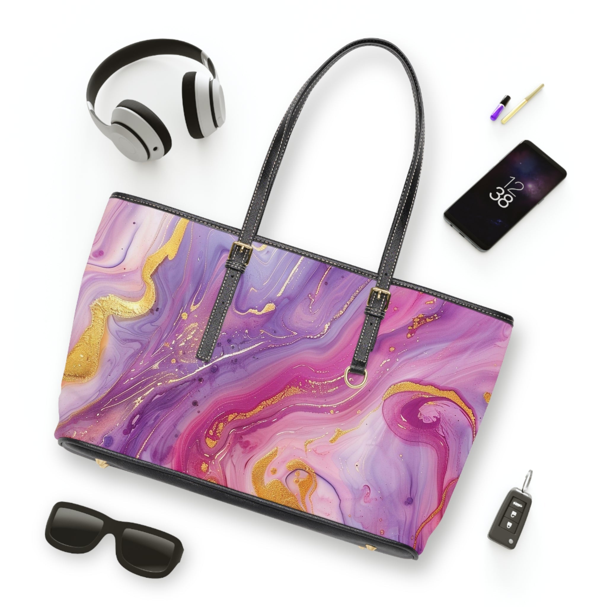 PU Leather Shoulder Bag, Artsulli - Art is Long, Life is Short, Bags, , , , , , , 