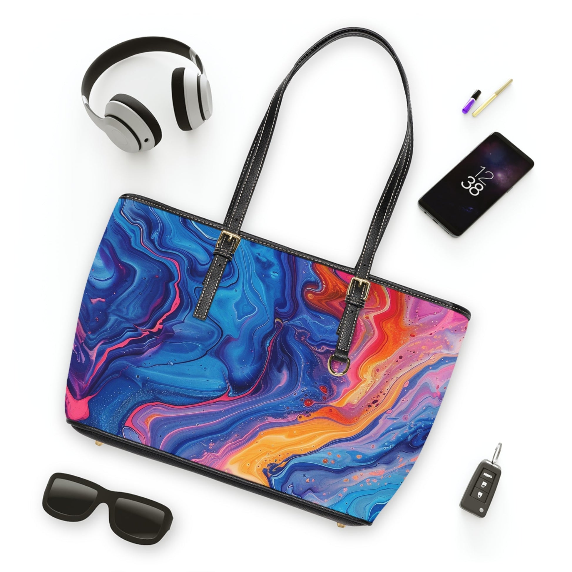 PU Leather Shoulder Bag, Artsulli - Art is Long, Life is Short, Bags, , , , , , , 