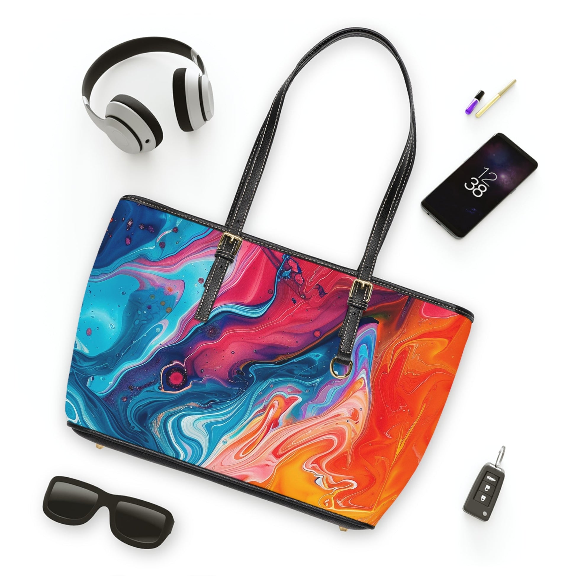 PU Leather Shoulder Bag, Artsulli - Art is Long, Life is Short, Bags, , , , , , , 