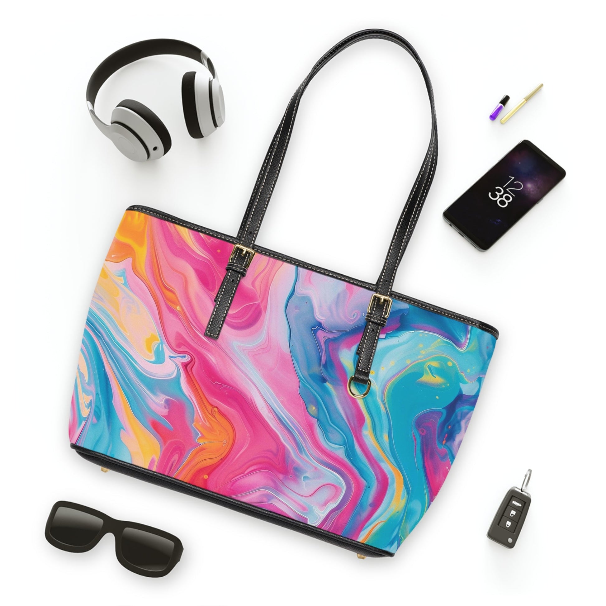 PU Leather Shoulder Bag, Artsulli - Art is Long, Life is Short, Bags, , , , , , , 