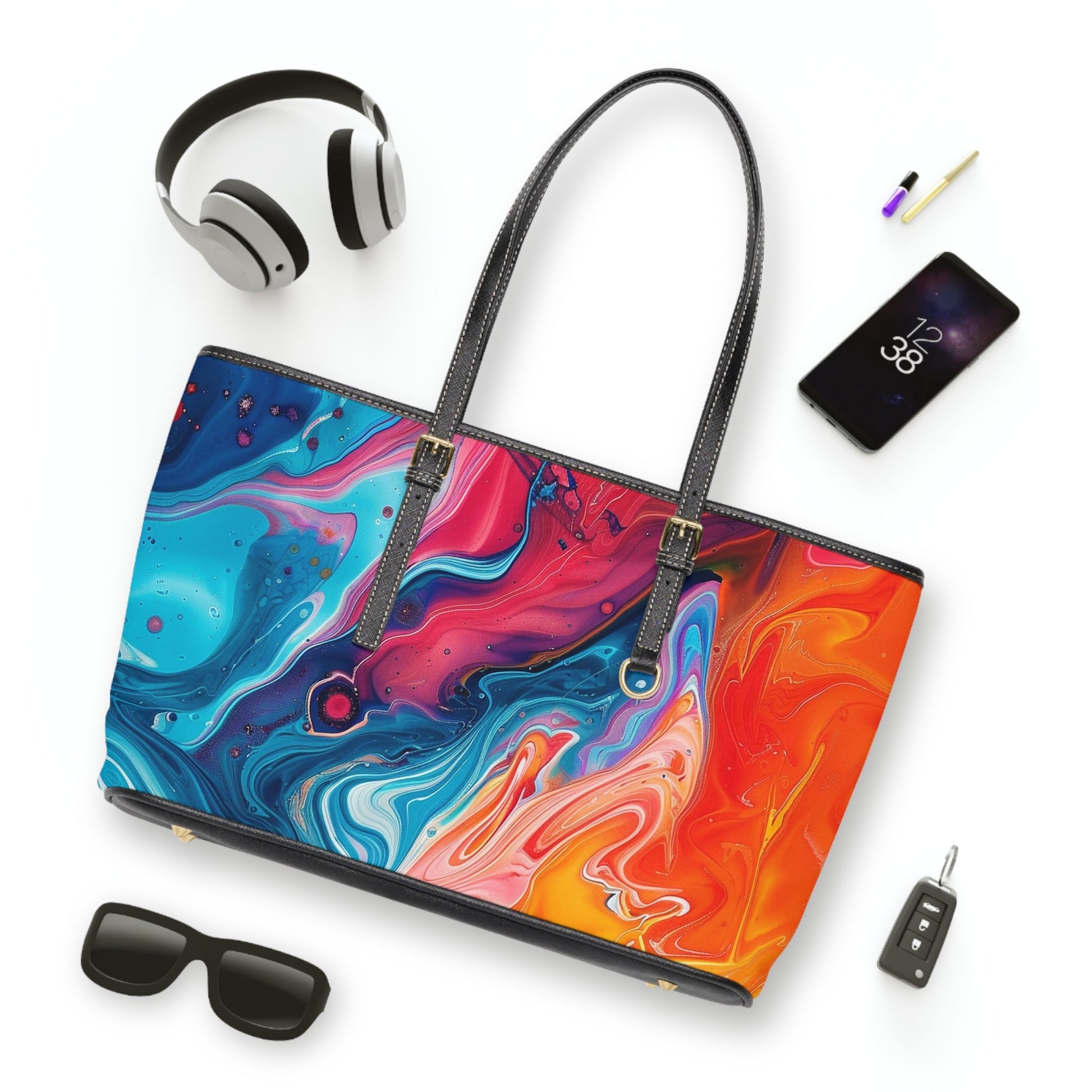 PU Leather Shoulder Bag, Artsulli - Art is Long, Life is Short, Bags, , , , , , , 