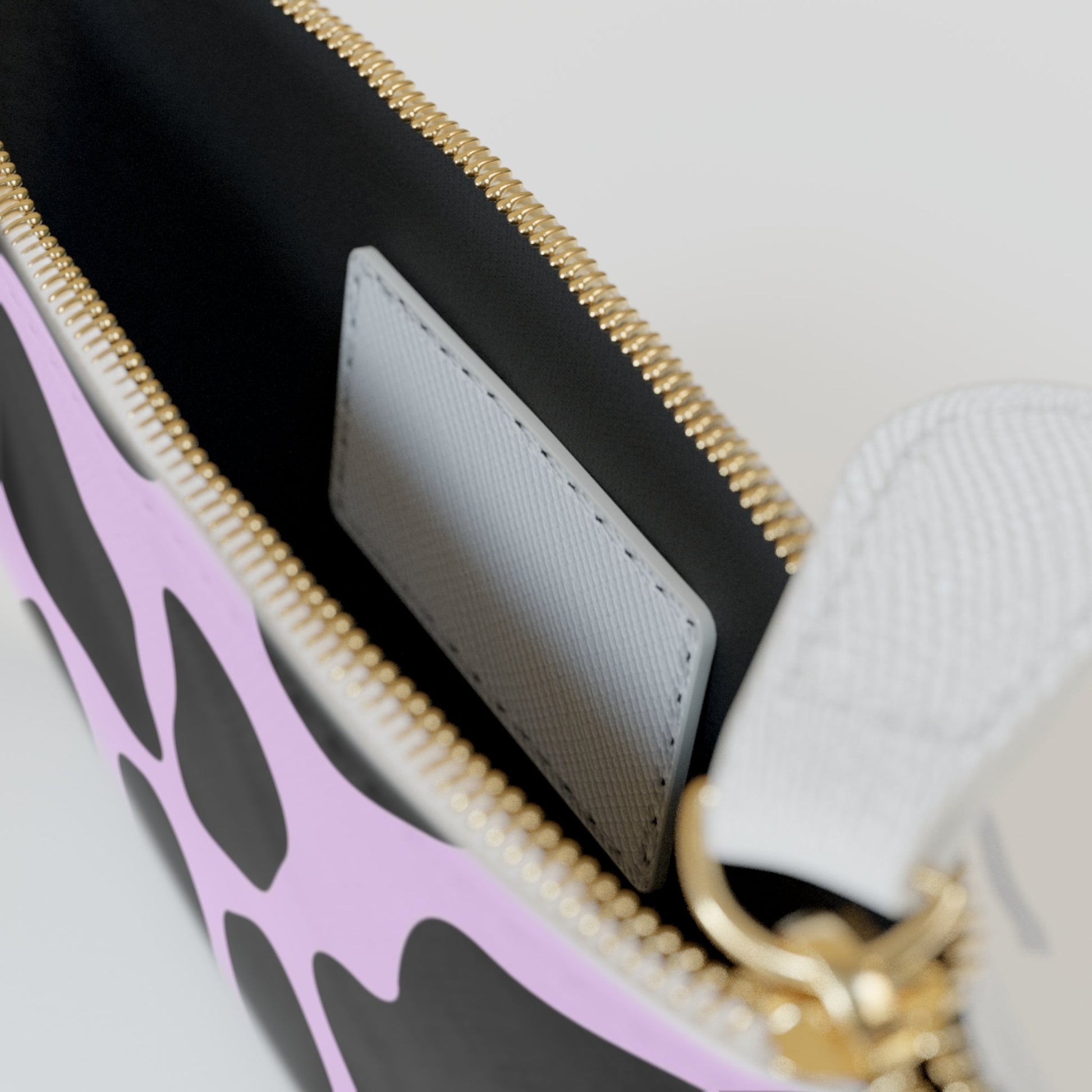 Purple and Black Cow Print Clutch Bag, Artsulli - Art is Long, Life is Short, Bags, , , , , , , 