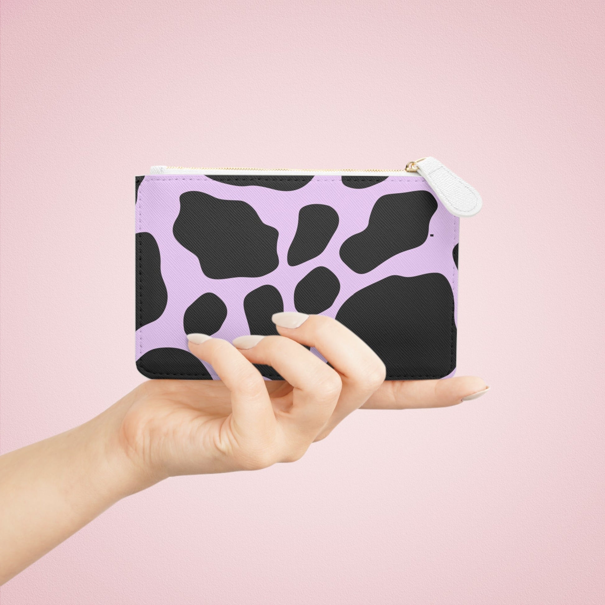 Purple and Black Cow Print Clutch Bag, Artsulli - Art is Long, Life is Short, Bags, , , , , , , 