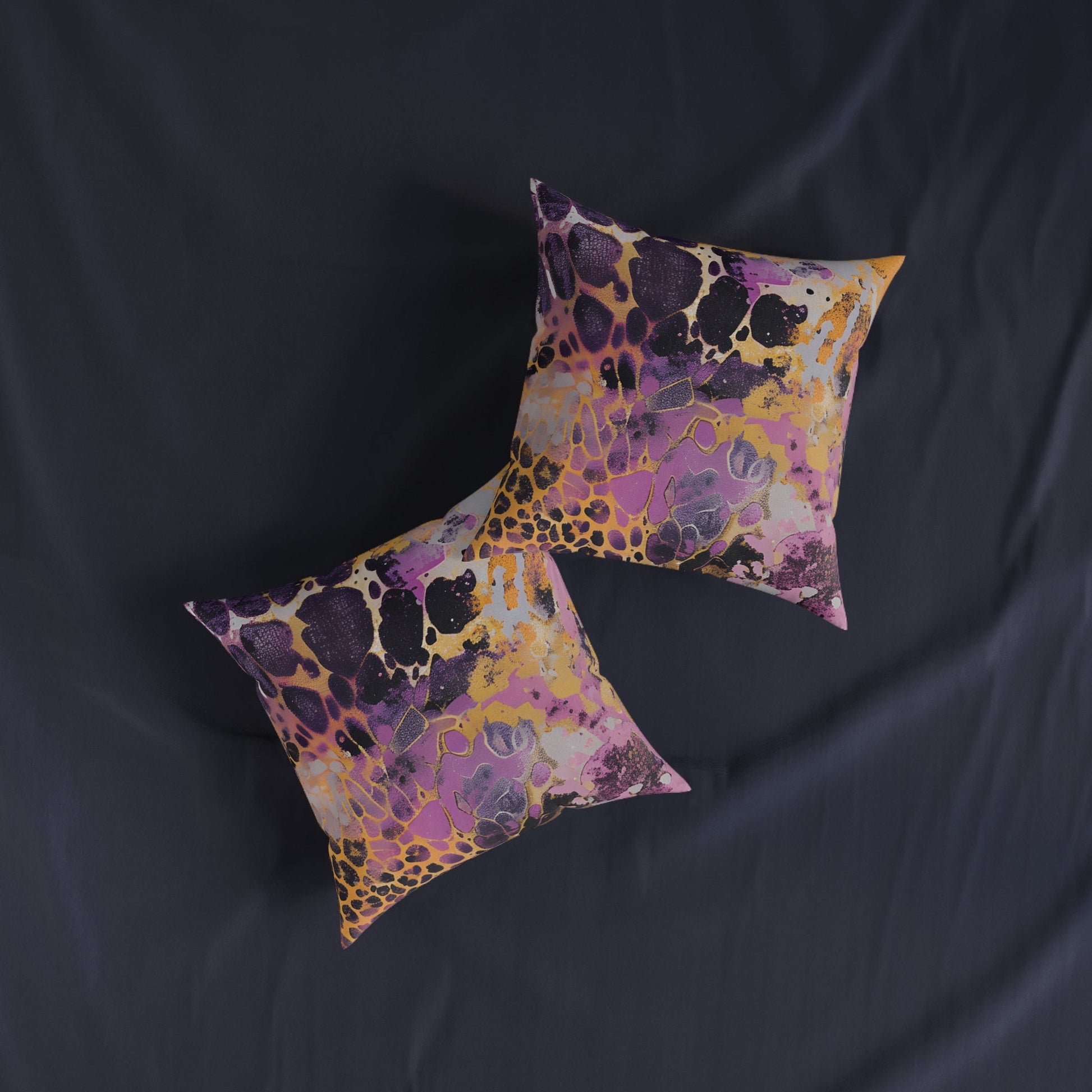 JAKKOUTTHEBXX Purple and Gold Abstract Art Throw Pillow 2025
