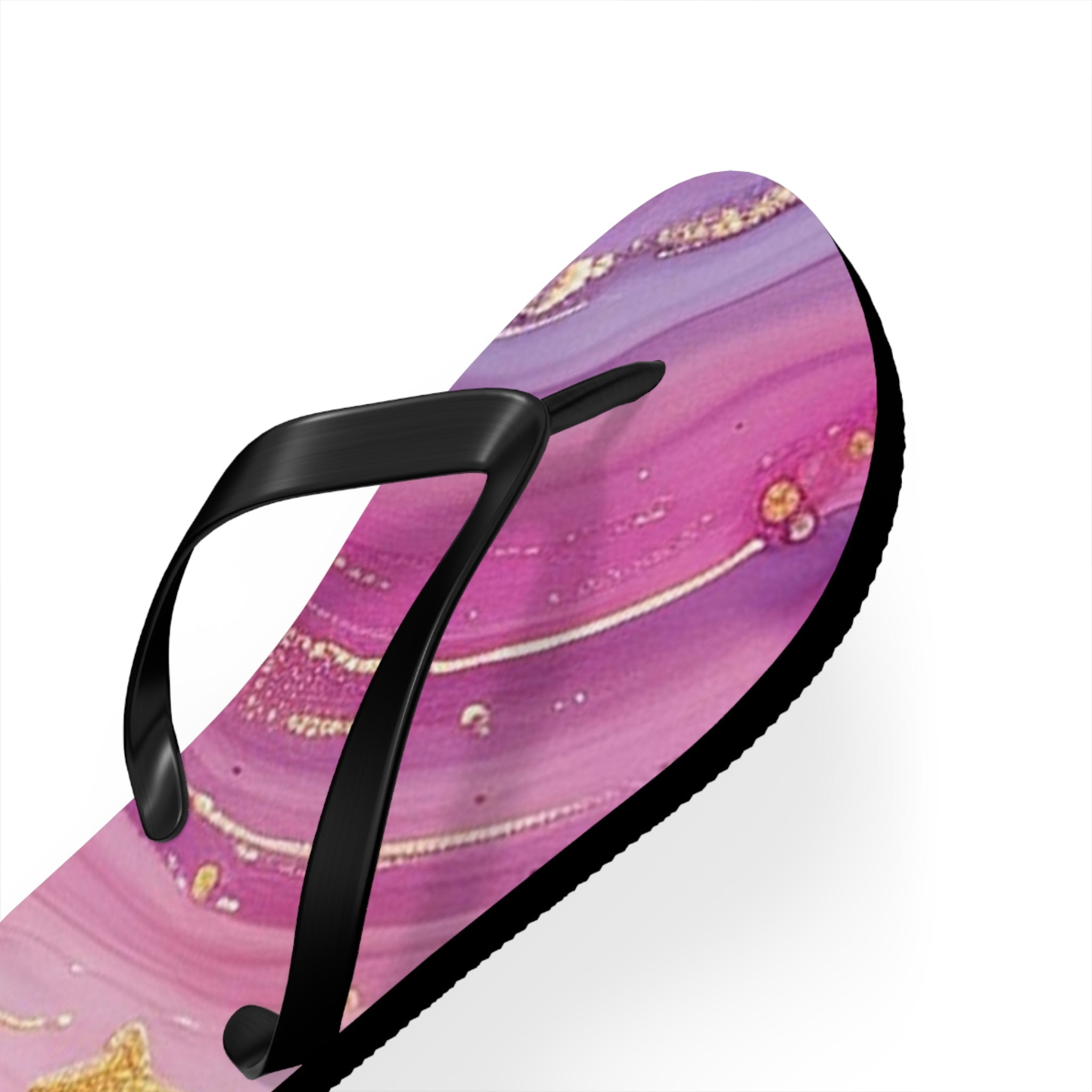 Purple and Gold Marble Flip Flops, Artsulli - Art is Long, Life is Short, Shoes, , , , , , , 