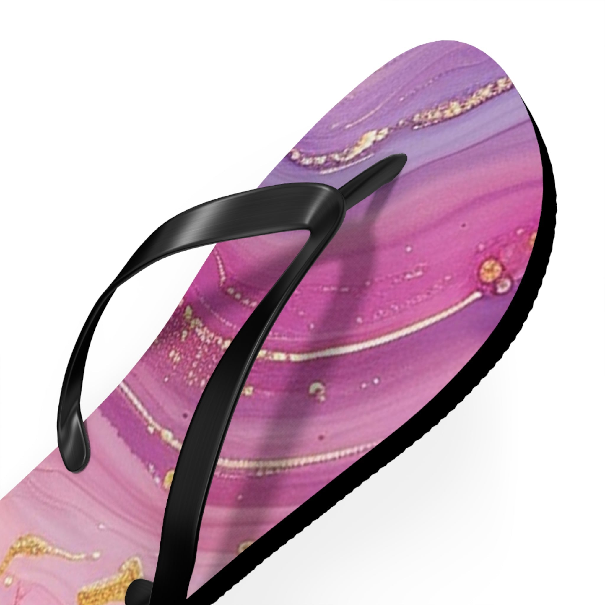 Purple and Gold Marble Flip Flops, Artsulli - Art is Long, Life is Short, Shoes, , , , , , , 