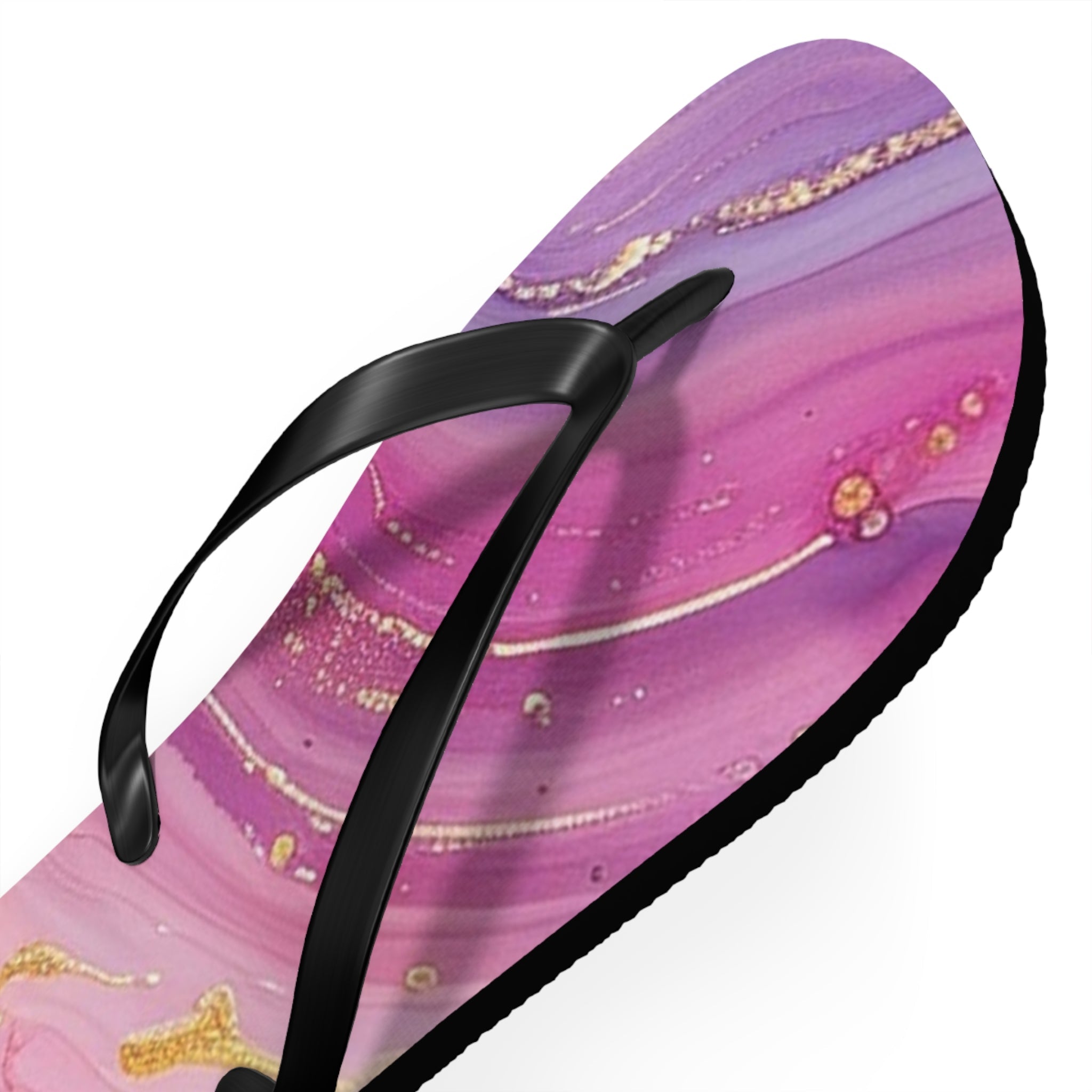 Purple and Gold Marble Flip Flops, Artsulli - Art is Long, Life is Short, Shoes, , , , , , , 