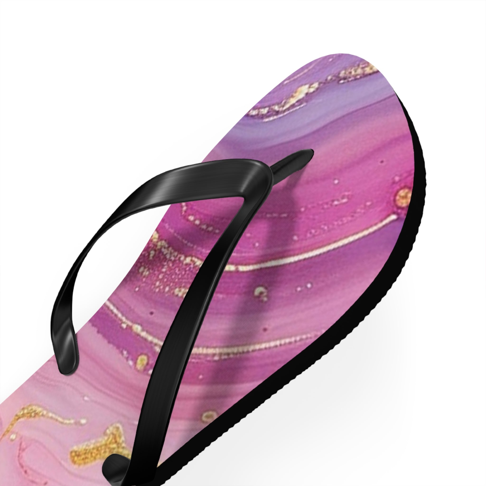 Purple and Gold Marble Flip Flops, Artsulli - Art is Long, Life is Short, Shoes, , , , , , , 