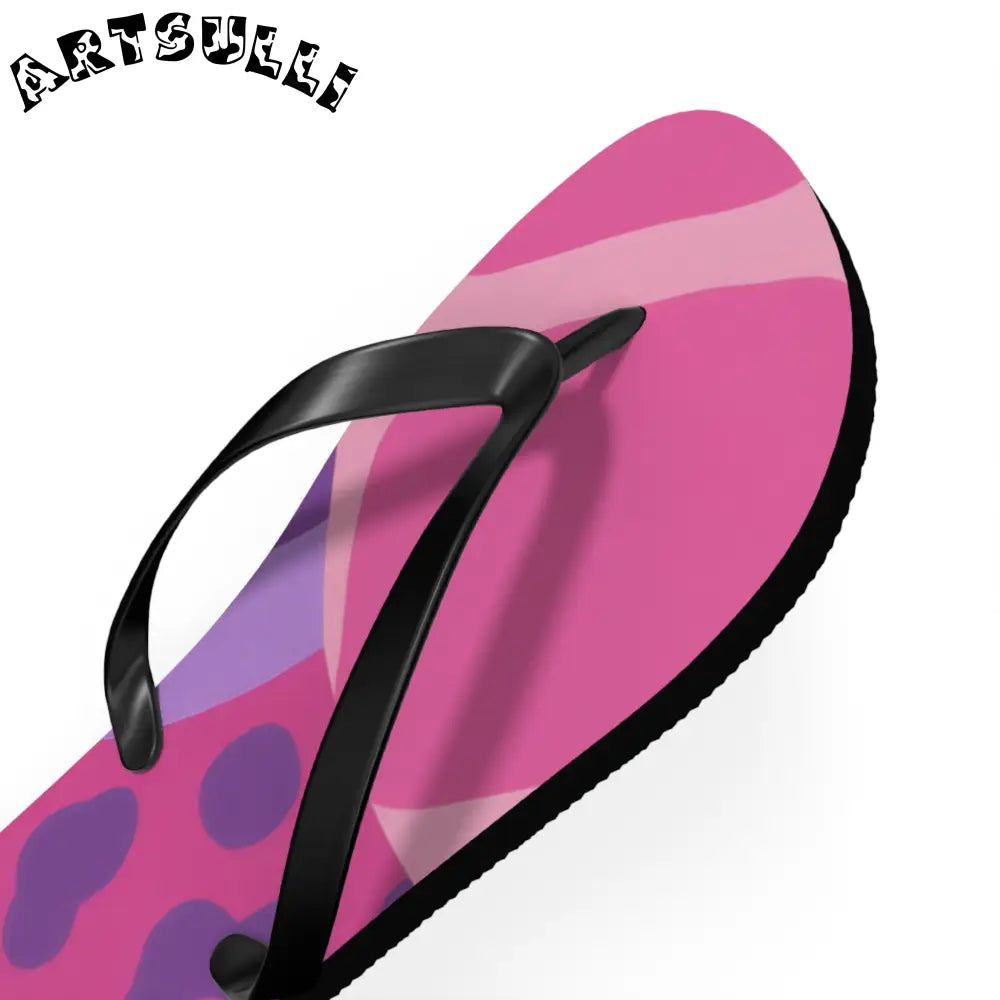 Purple and Pink Abstract Flip Flops, Artsulli - Art is Long, Life is Short, Shoes, , , , , , , 