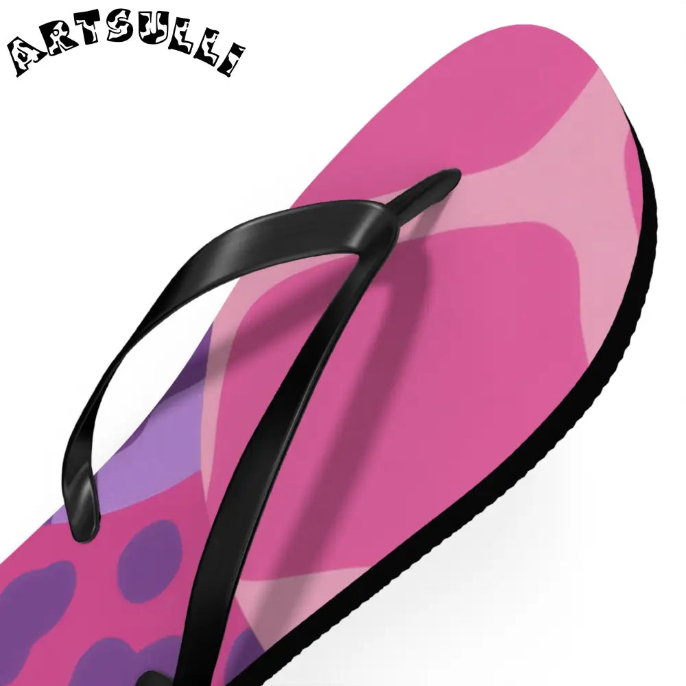 Purple and Pink Abstract Flip Flops, Artsulli - Art is Long, Life is Short, Shoes, , , , , , , 