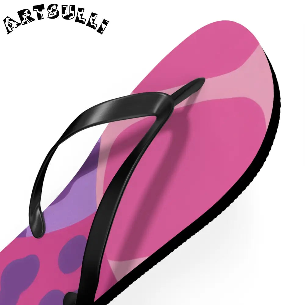 Purple and Pink Abstract Flip Flops, Artsulli - Art is Long, Life is Short, Shoes, , , , , , , 