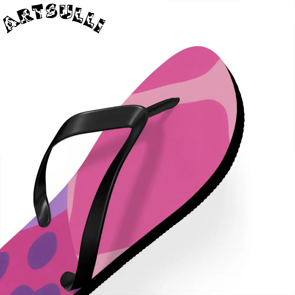 Purple and Pink Abstract Flip Flops, Artsulli - Art is Long, Life is Short, Shoes, , , , , , , 