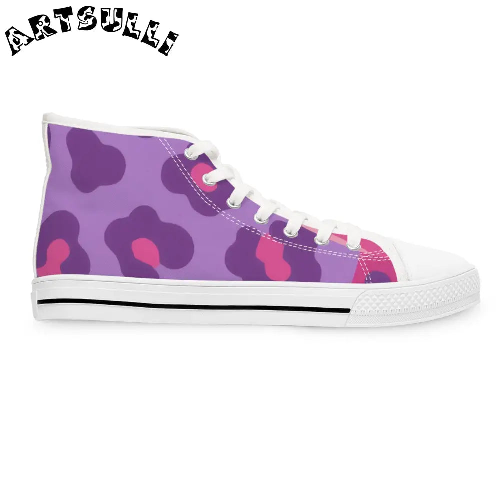 Purple and Pink Camo High-Top Sneakers, Artsulli - Art is Long, Life is Short, Shoes, , , , , , , 