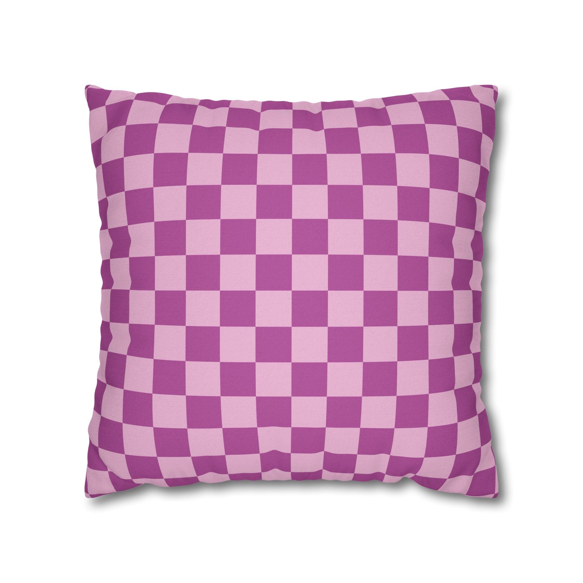 Purple and Pink Checkered Throw Pillow, Artsulli - Art is Long, Life is Short, Home Decor, Size, 18" × 18", , , , , 12432692431852602041