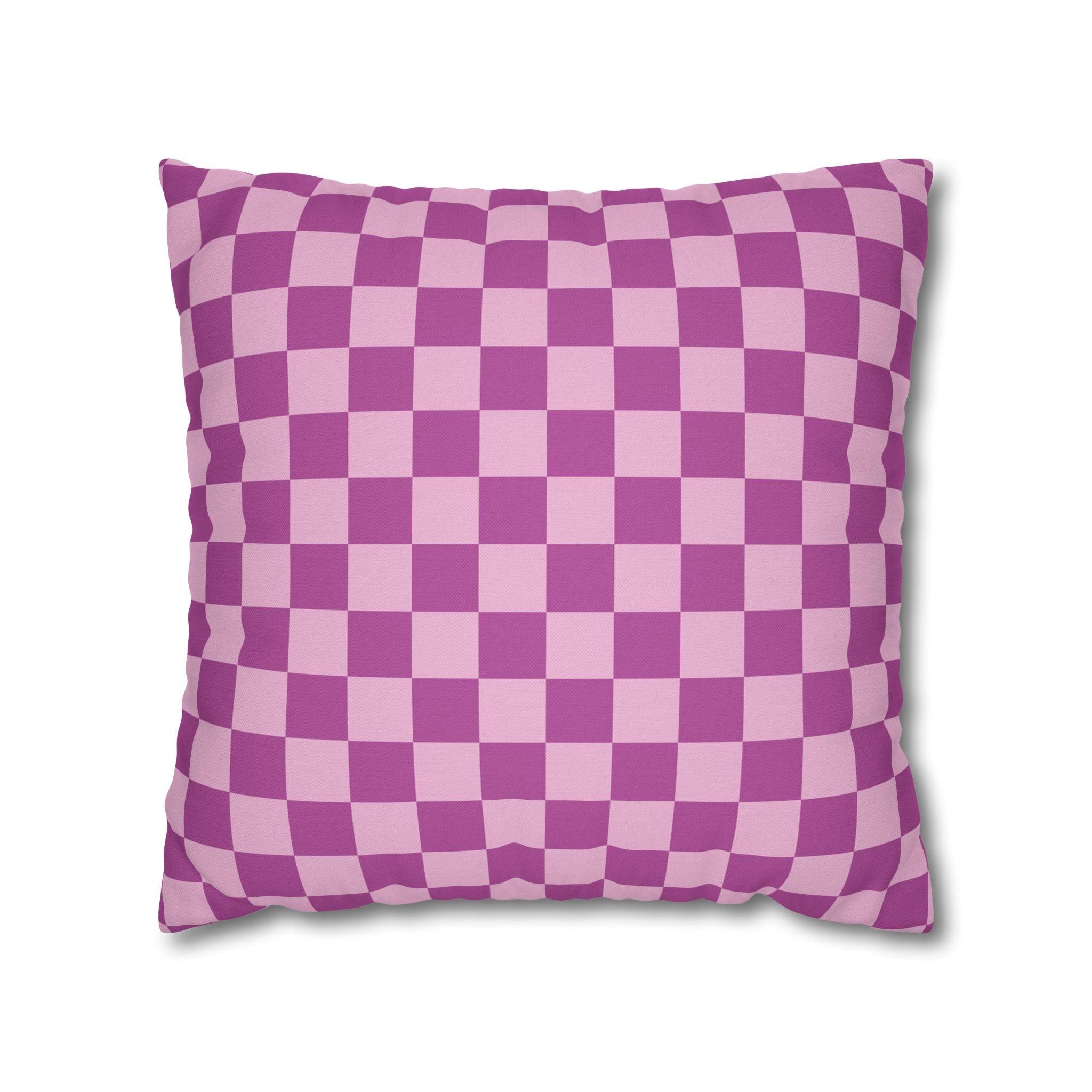 Purple and Pink Checkered Throw Pillow, Artsulli - Art is Long, Life is Short, Home Decor, Size, 18" × 18", , , , , 12432692431852602041