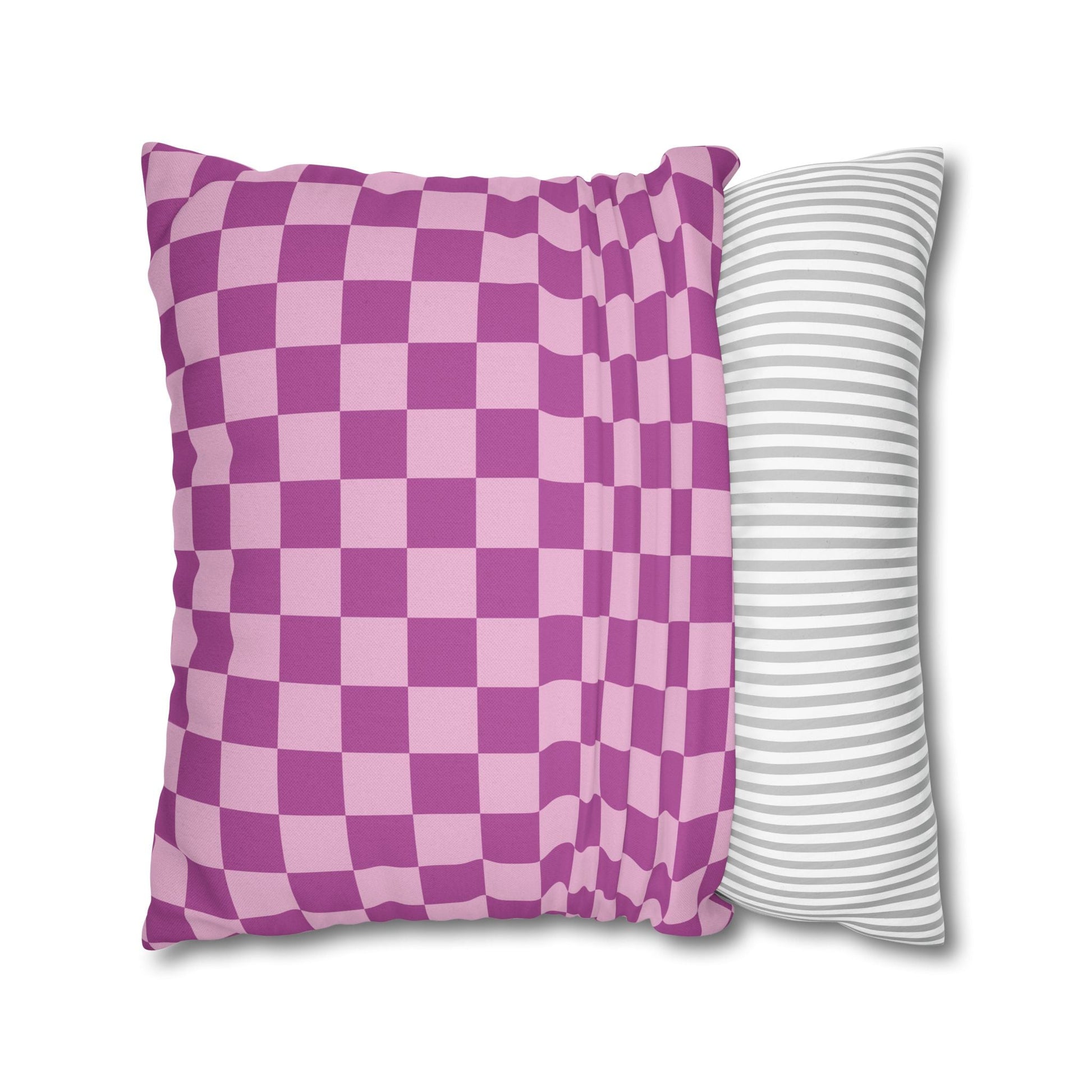 Purple and Pink Checkered Throw Pillow, Artsulli - Art is Long, Life is Short, Home Decor, , , , , , , 