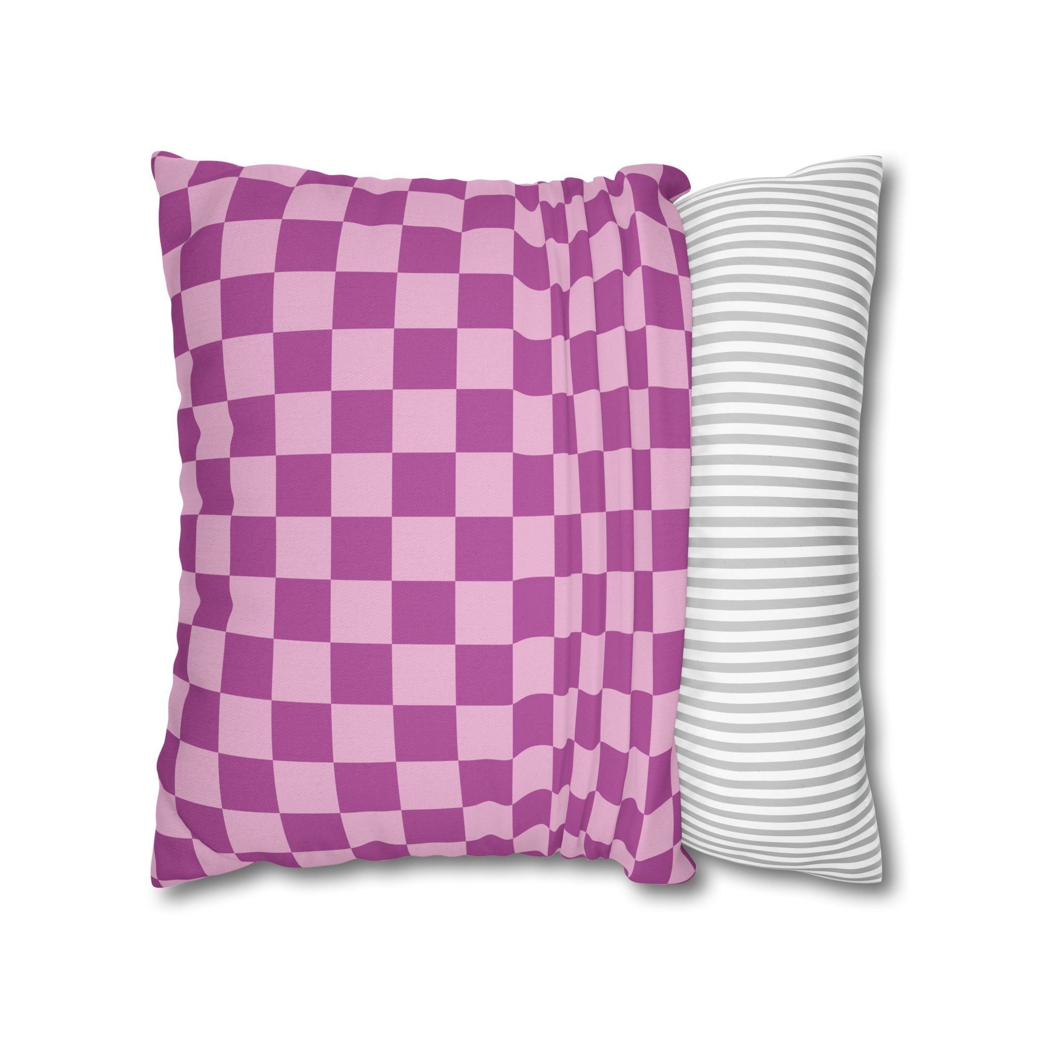 Purple and Pink Checkered Throw Pillow, Artsulli - Art is Long, Life is Short, Home Decor, , , , , , , 