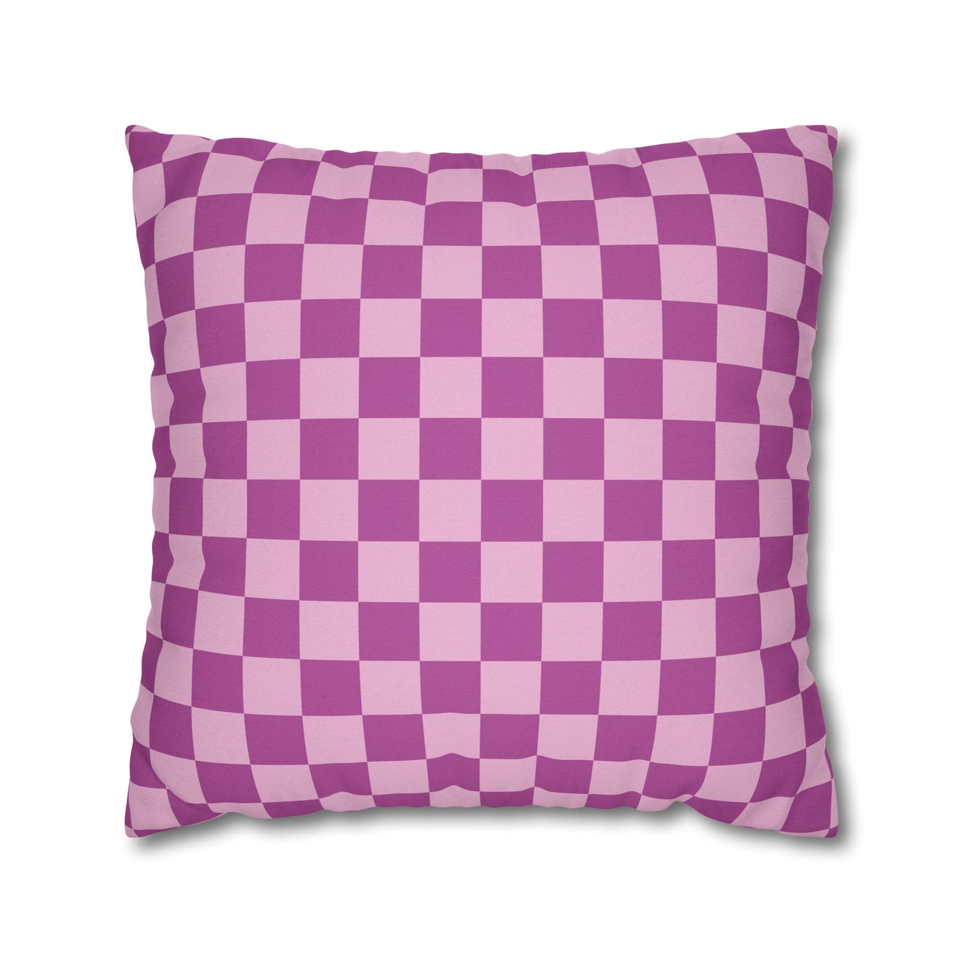 Purple and Pink Checkered Throw Pillow, Artsulli - Art is Long, Life is Short, Home Decor, Size, 20" × 20", , , , , 26458865896878930854