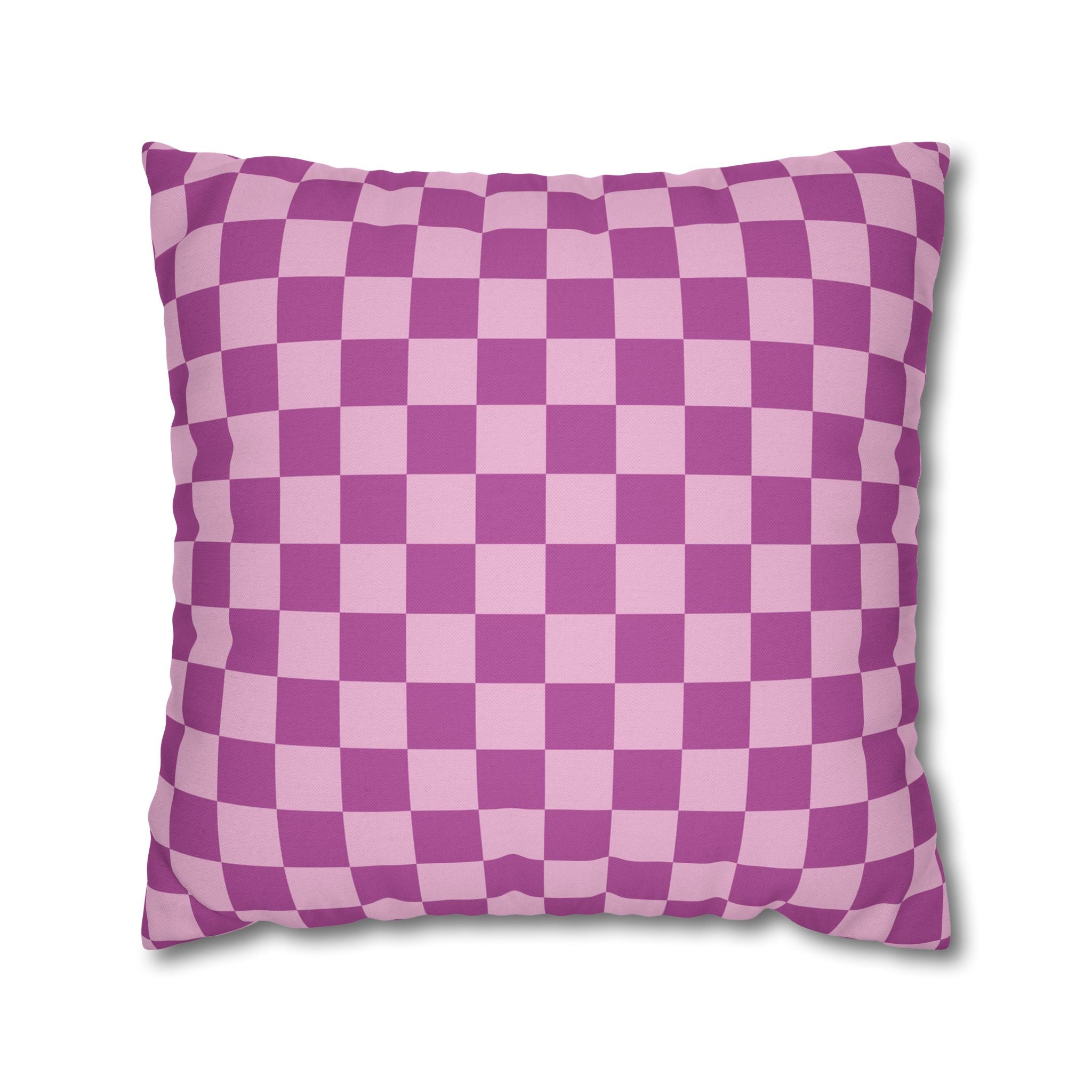 Purple and Pink Checkered Throw Pillow, Artsulli - Art is Long, Life is Short, Home Decor, Size, 20" × 20", , , , , 26458865896878930854