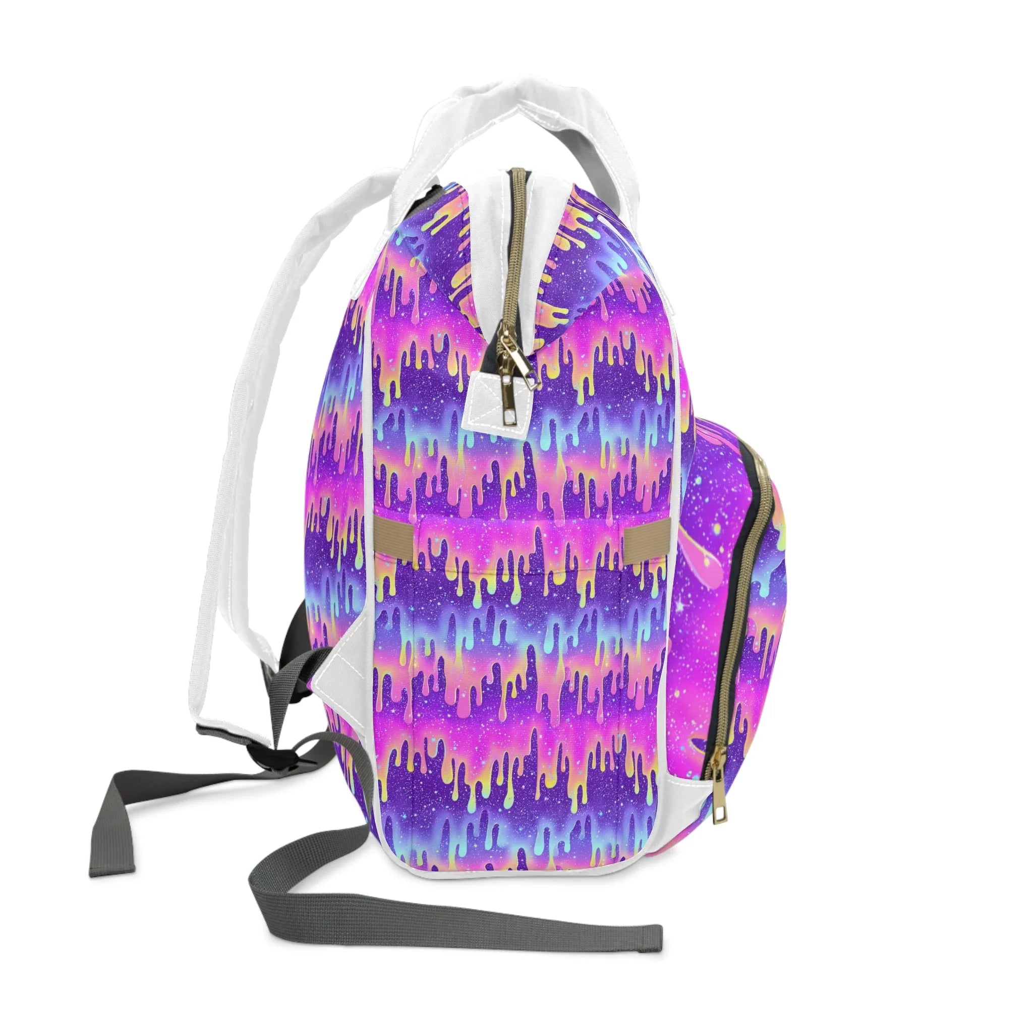 JAKKOUTTHEBXX Purple and Pink Galaxy Drip Diaper Backpack 2025