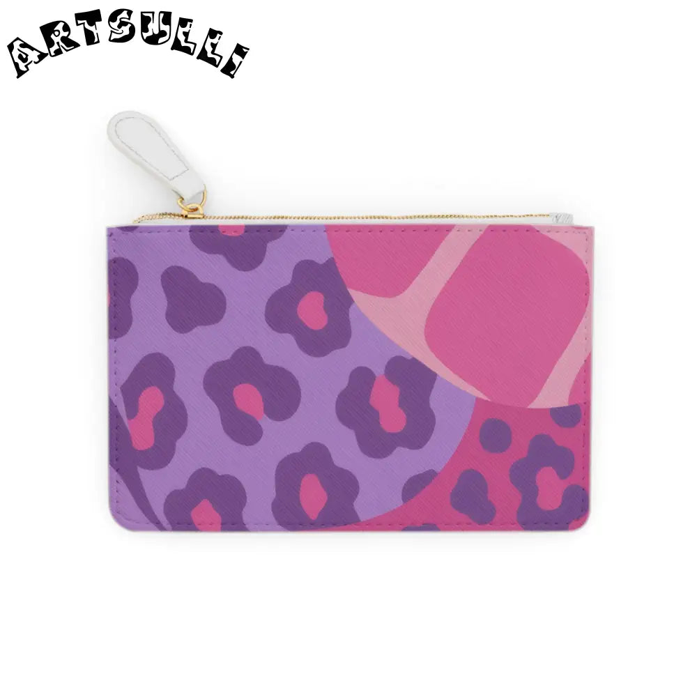 Purple and Pink Leopard Print Clutch Bag, Artsulli - Art is Long, Life is Short, Bags, , , , , , , 