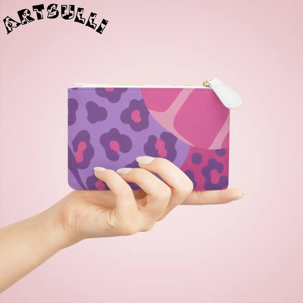 Purple and Pink Leopard Print Clutch Bag, Artsulli - Art is Long, Life is Short, Bags, , , , , , , 