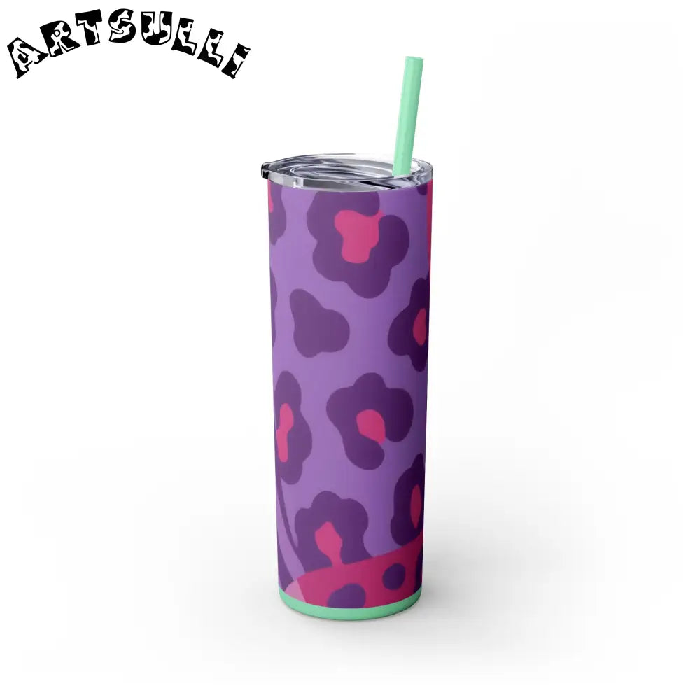 Purple and Pink Leopard Skinny Tumbler, Artsulli - Art is Long, Life is Short, Mug, , , , , , , 