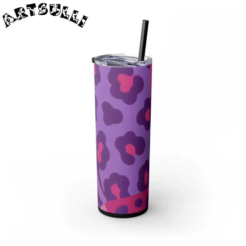 Purple and Pink Leopard Skinny Tumbler, Artsulli - Art is Long, Life is Short, Mug, , , , , , , 