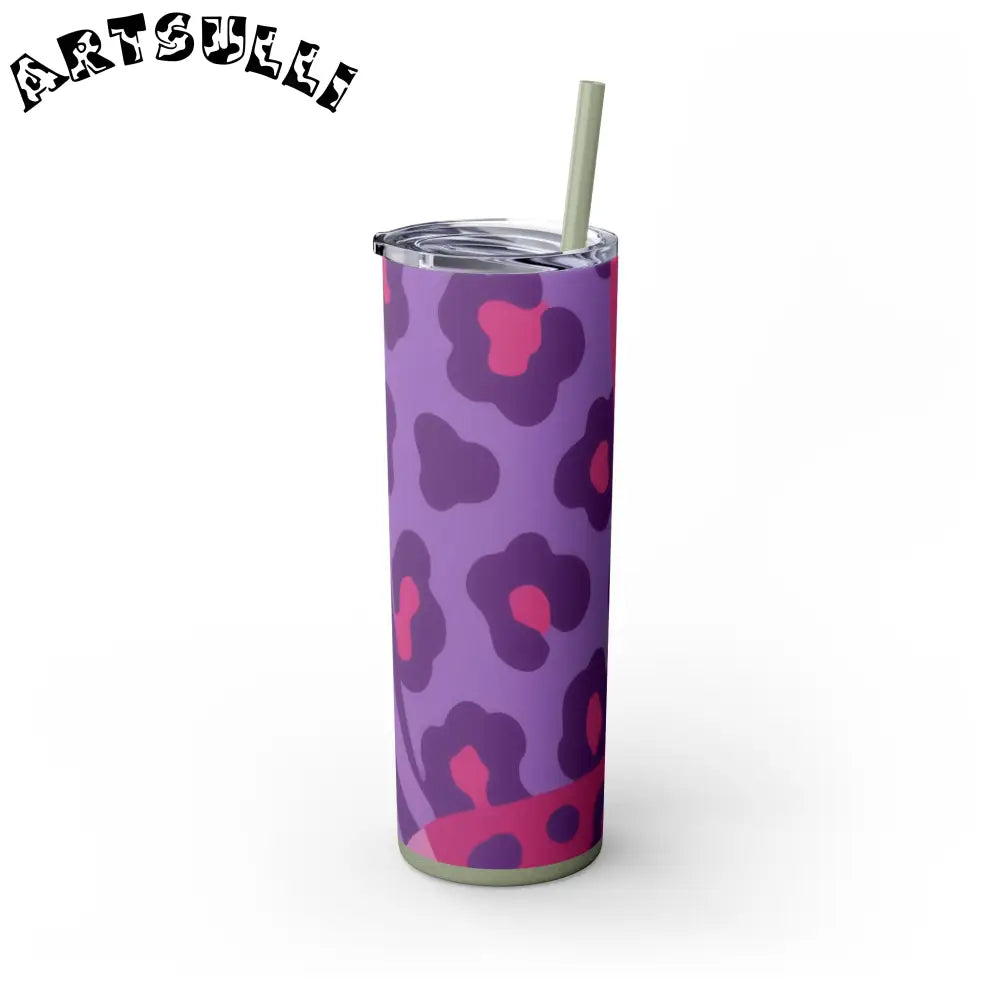 Purple and Pink Leopard Skinny Tumbler, Artsulli - Art is Long, Life is Short, Mug, , , , , , , 