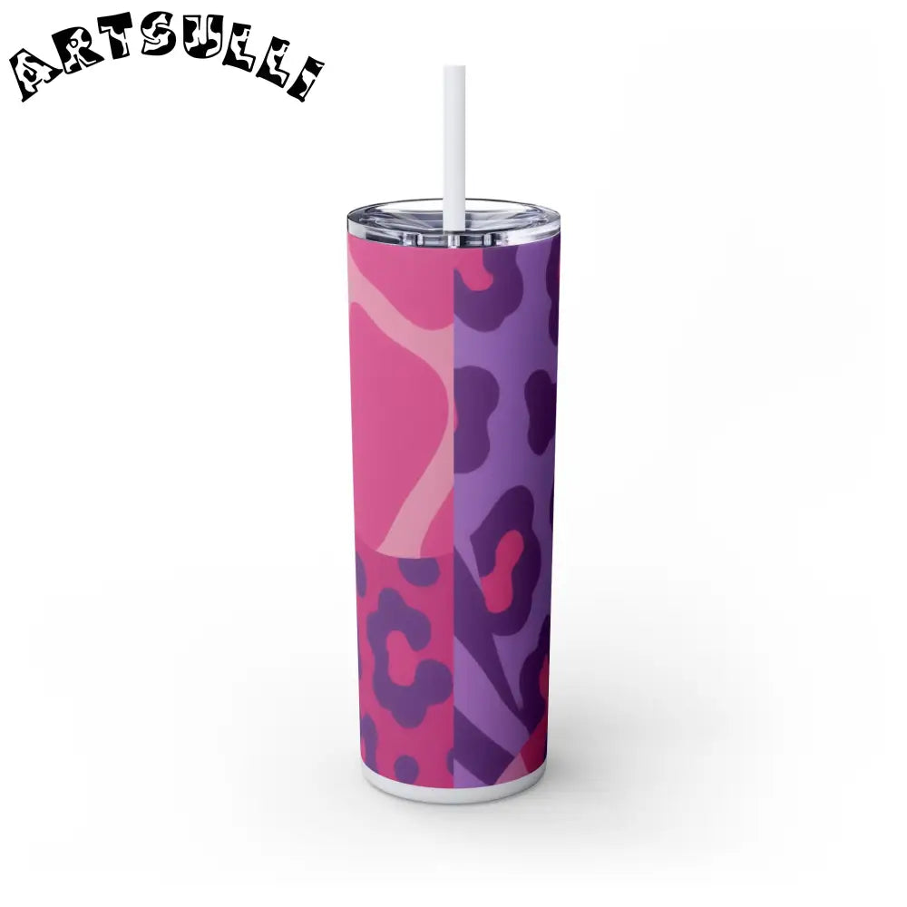 Purple and Pink Leopard Skinny Tumbler, Artsulli - Art is Long, Life is Short, Mug, , , , , , , 