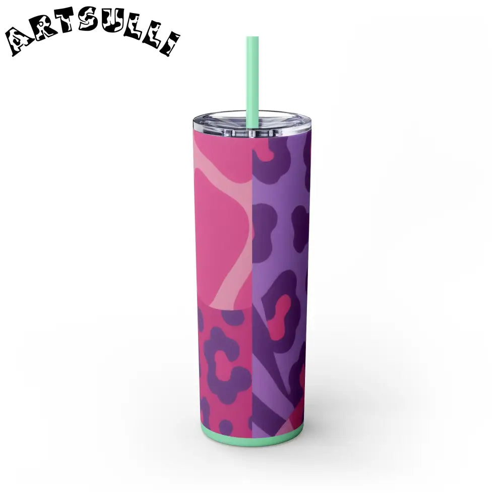 Purple and Pink Leopard Skinny Tumbler, Artsulli - Art is Long, Life is Short, Mug, , , , , , , 