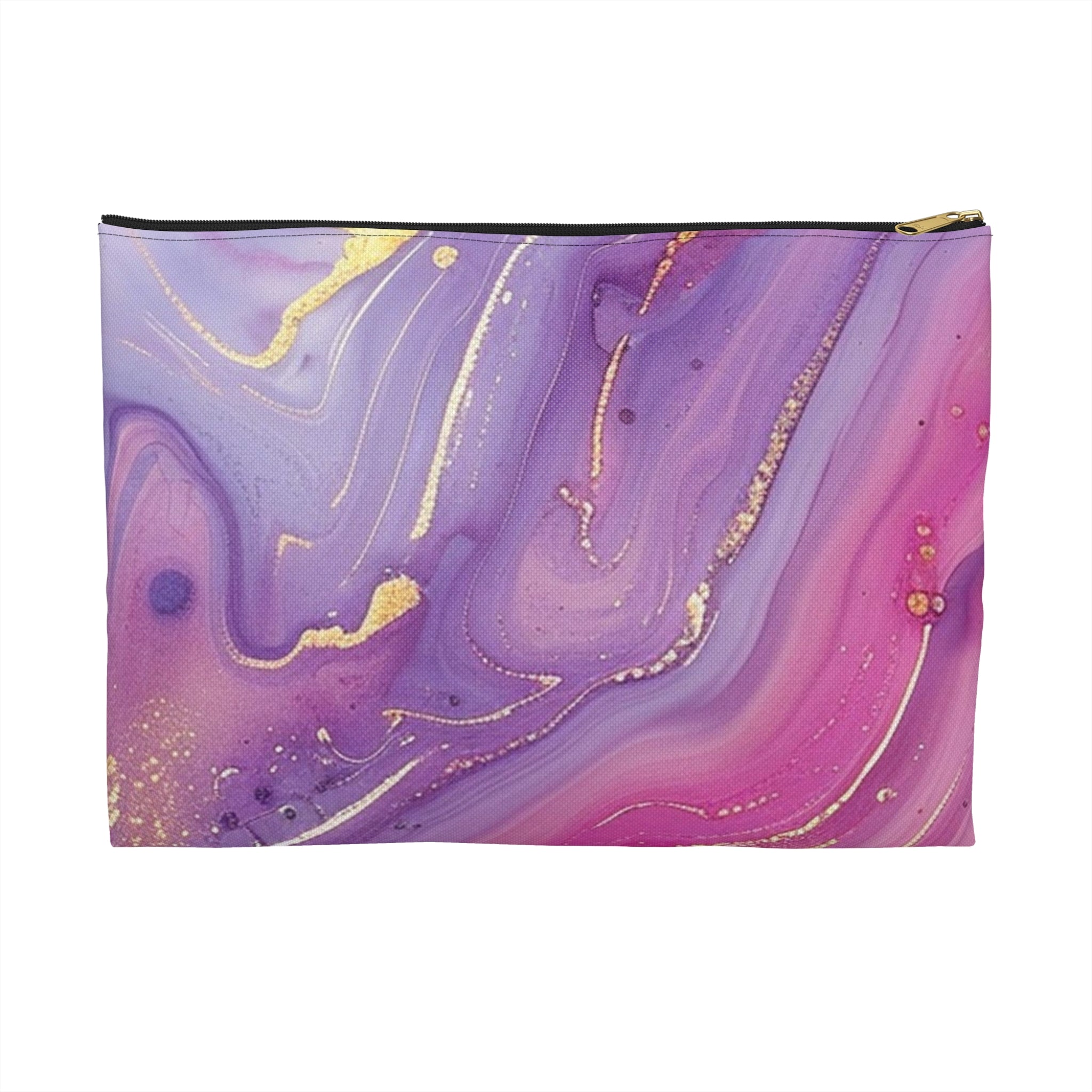 Purple and Pink Marble Pouch, Artsulli - Art is Long, Life is Short, Bags, Size, Large, Color, Black zipper, , , 20368707819007935835