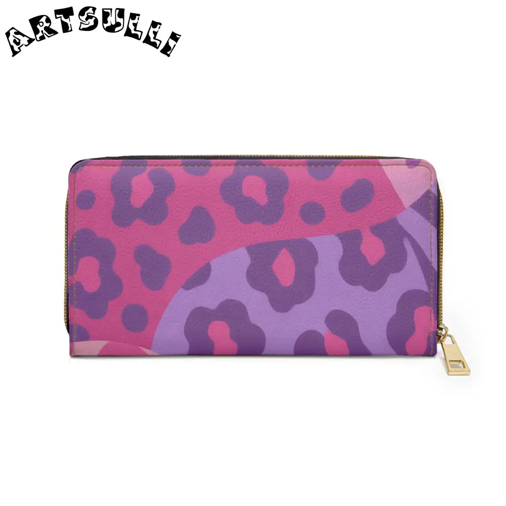 Purple and Pink Patterned Zip-Around Wallet, Artsulli - Art is Long, Life is Short, Accessories, , , , , , , 