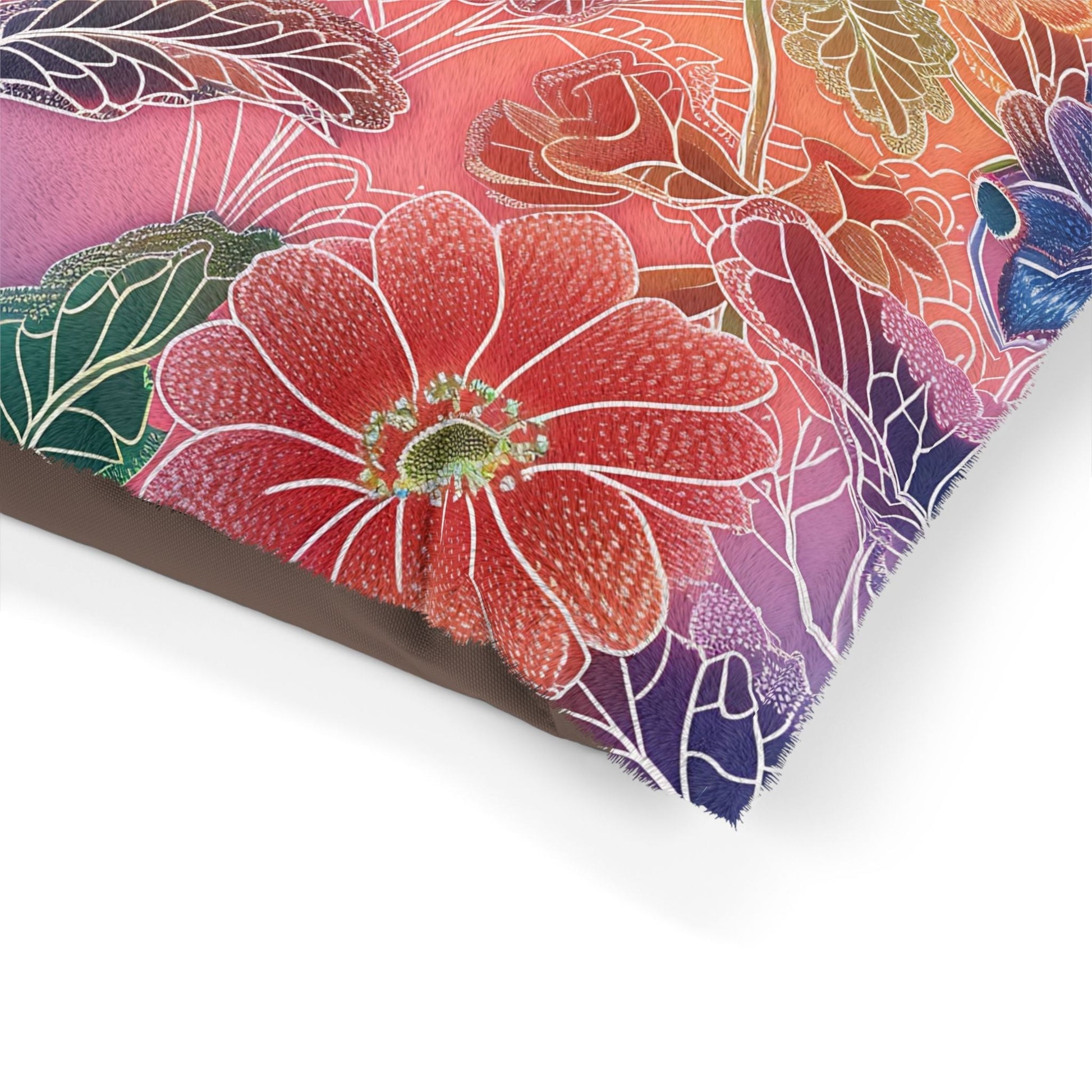 Purple and Red Floral Pet Bed, Artsulli - Art is Long, Life is Short, Pets, , , , , , , 