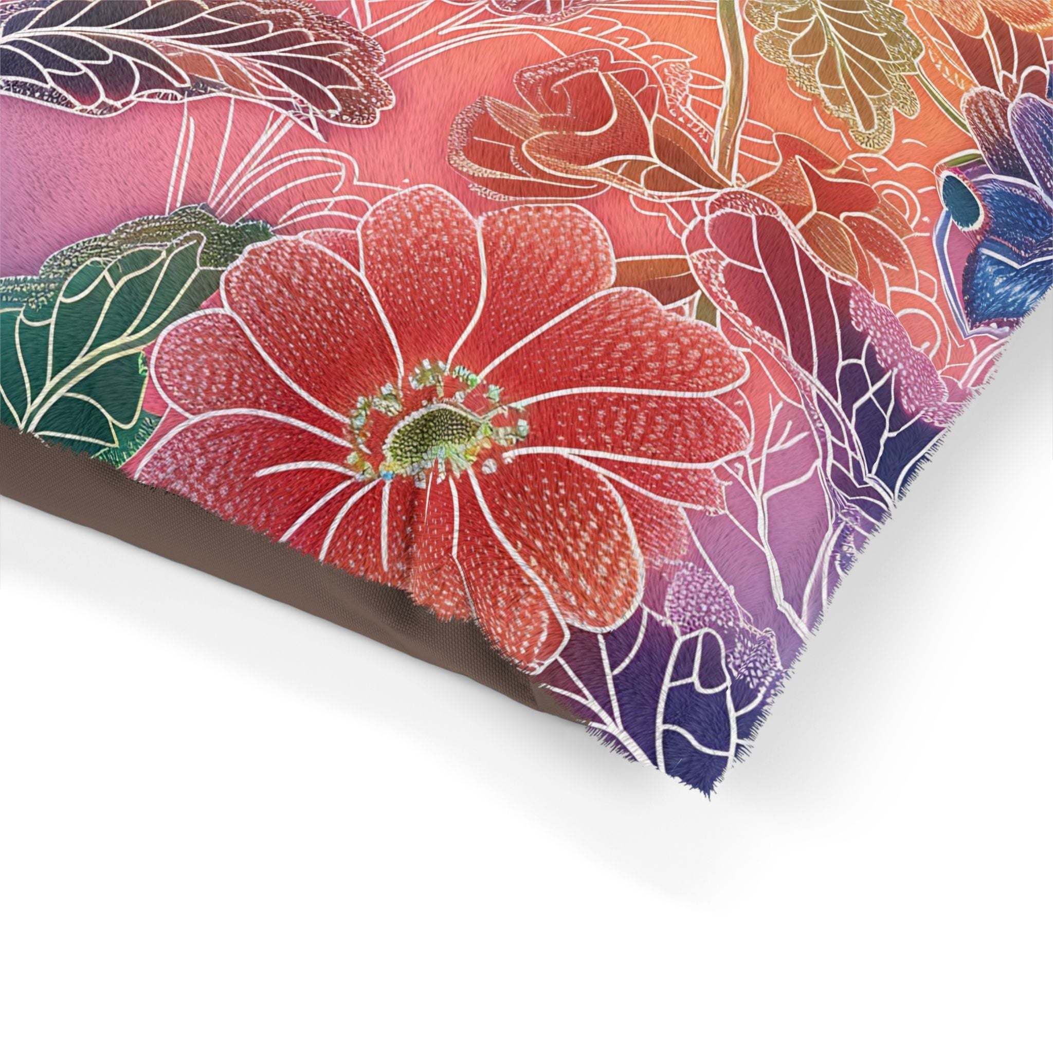 Purple and Red Floral Pet Bed, Artsulli - Art is Long, Life is Short, Pets, , , , , , , 